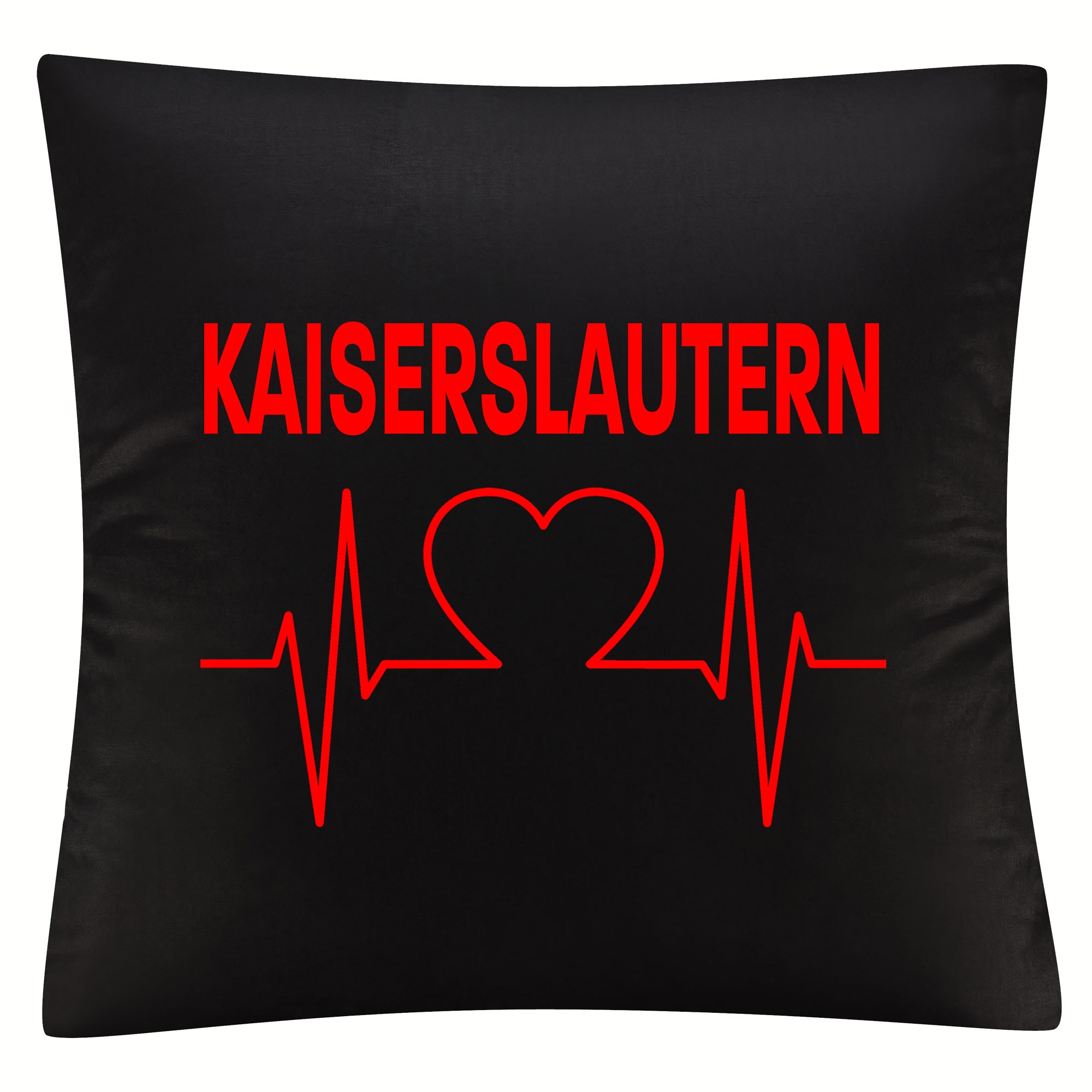 multifanshop Kissenbezug - Kaiserslautern - Herzschlag - Druck rot - Kissen - Bild 1