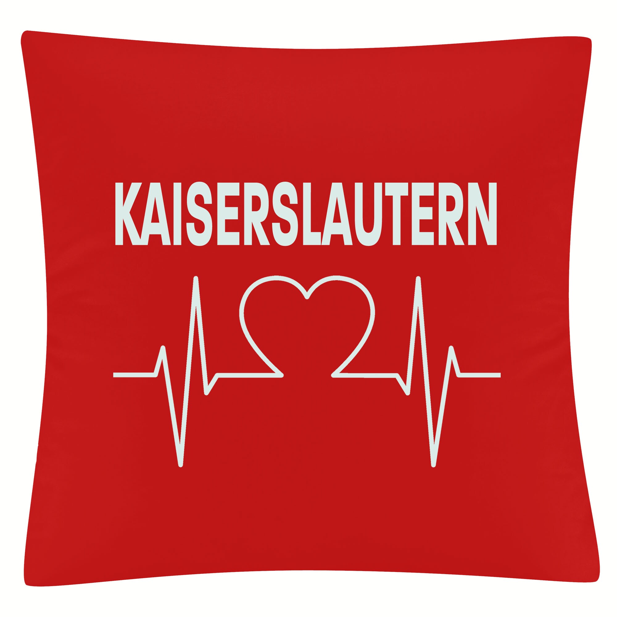 multifanshop Kissenbezug - Kaiserslautern - Herzschlag - Druck wei&szlig; - Kissen - Bild 1