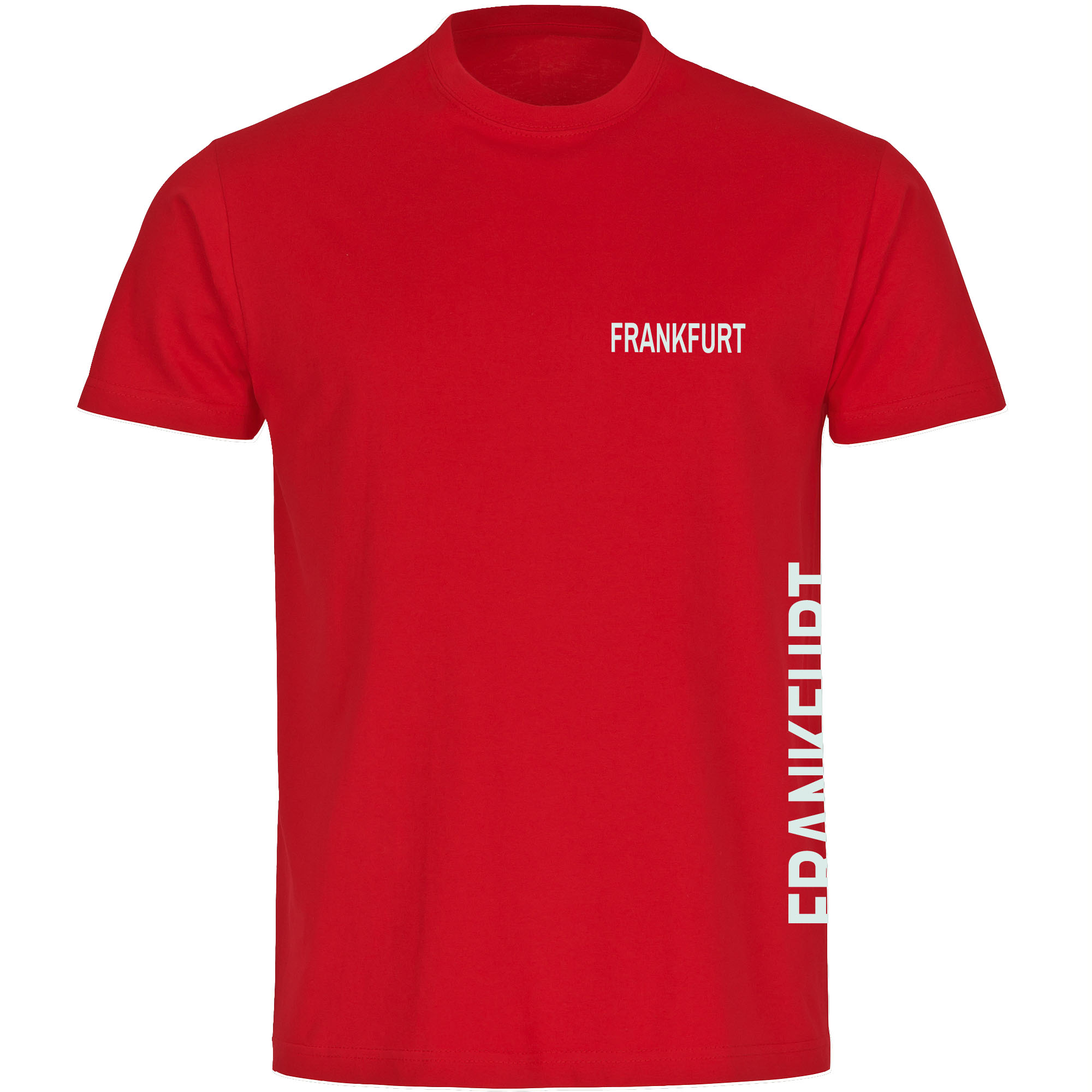 multifanshop Herren T-Shirt - Frankfurt - Brust & Seite - Druck wei&szlig; - M&auml;nner - Bild 1