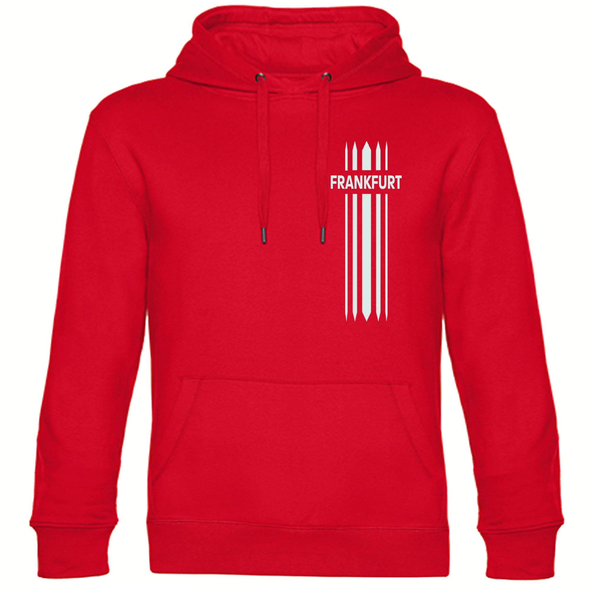 multifanshop Kapuzen Sweatshirt - Frankfurt - Streifen - Druck wei&szlig; - Hoodie - Bild 1