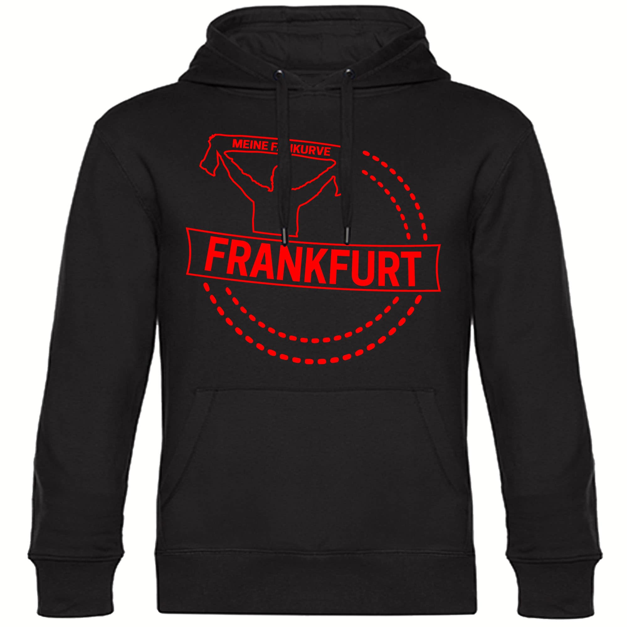 multifanshop Kapuzen Sweatshirt - Frankfurt - Meine Fankurve - Druck rot - Hoodie - Bild 1