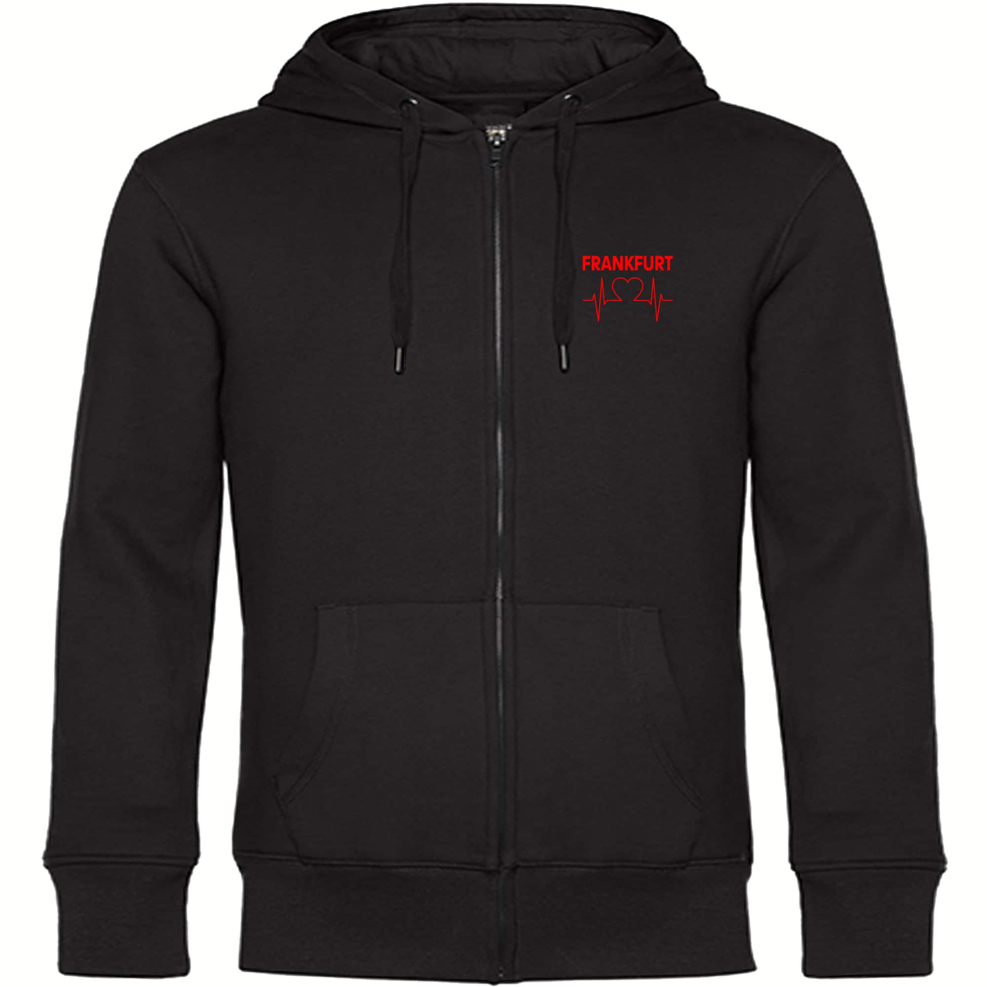 multifanshop Kapuzen Sweatshirt Jacke - Frankfurt - Herzschlag - Druck rot - Sweat - Bild 1