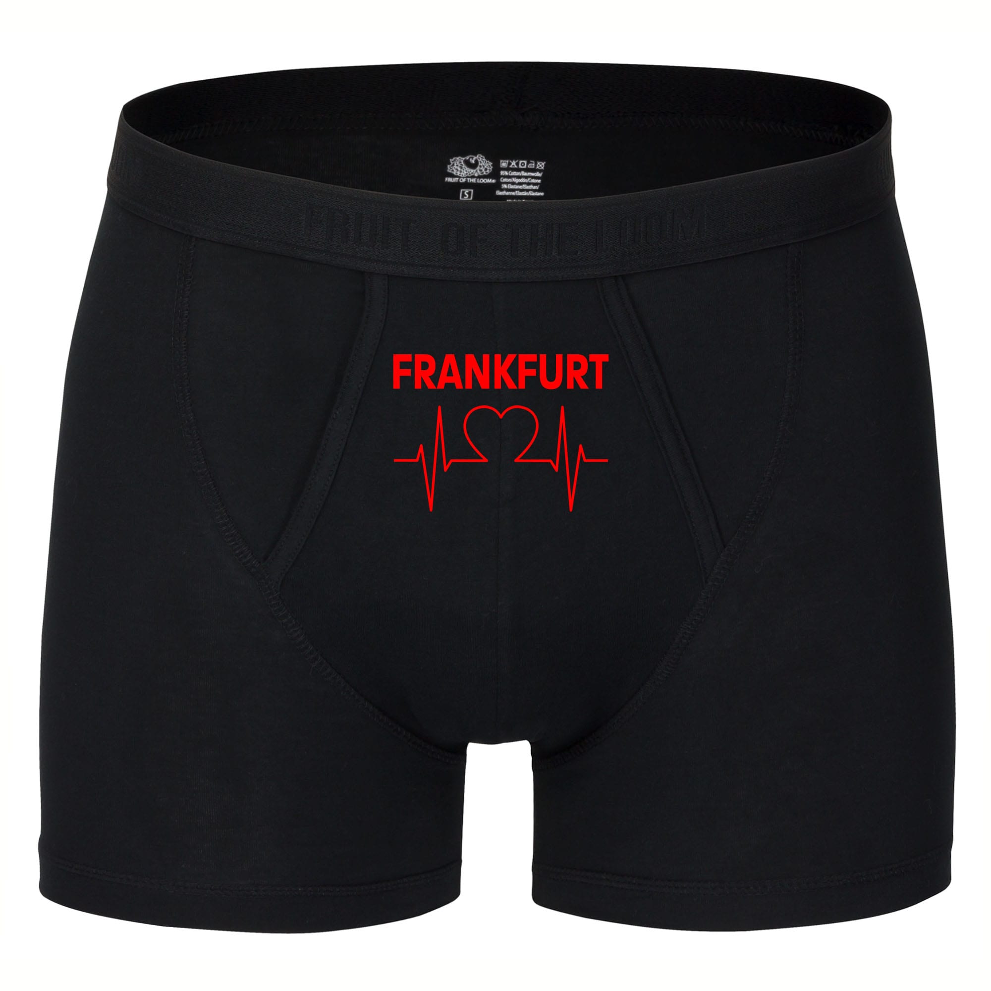 multifanshop Herren Boxer Short - Frankfurt - Herzschlag - Druck rot - Unterw&auml;sche - Bild 1