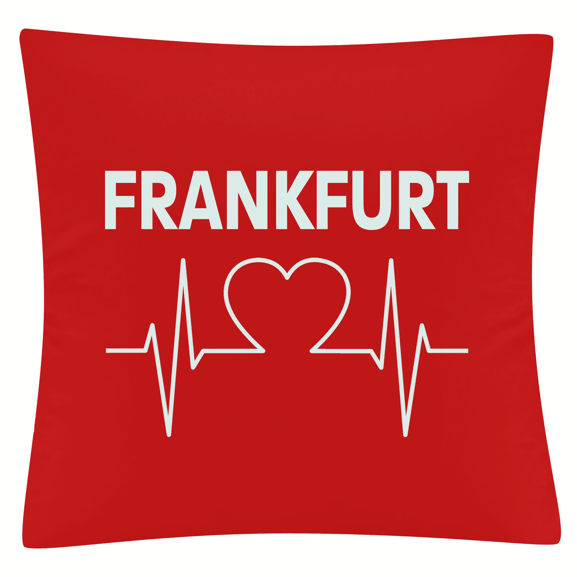 multifanshop Kissenbezug - Frankfurt - Herzschlag - Druck wei&szlig; - Kissen - Bild 1