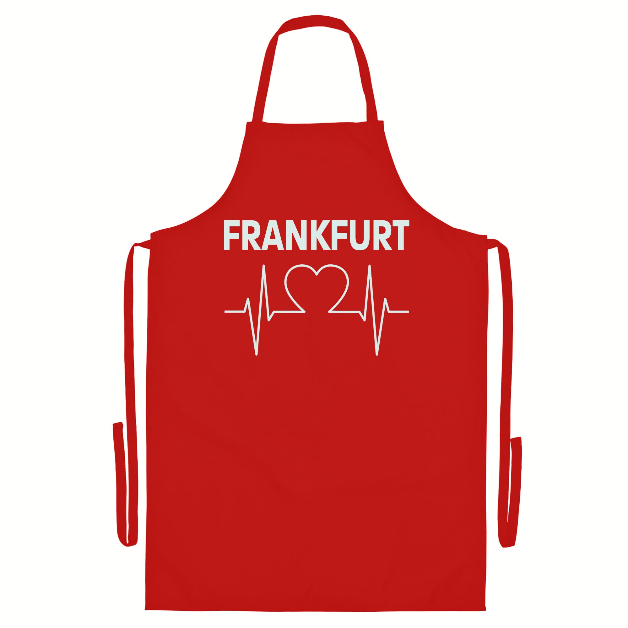 multifanshop Grillsch&uuml;rze - Frankfurt - Herzschlag - Druck wei&szlig; - Sch&uuml;rze - Bild 1