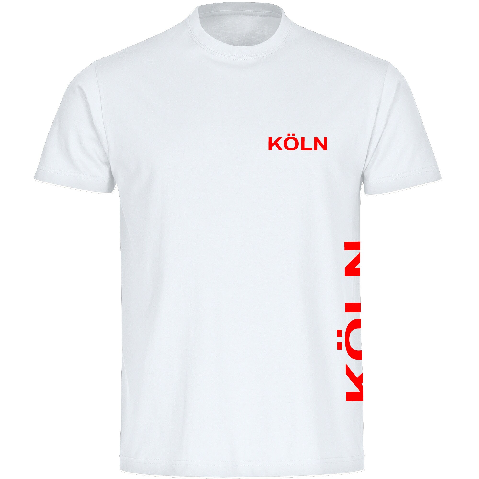 multifanshop Herren T-Shirt - K&ouml;ln - Brust & Seite - Druck rot - M&auml;nner - Bild 1