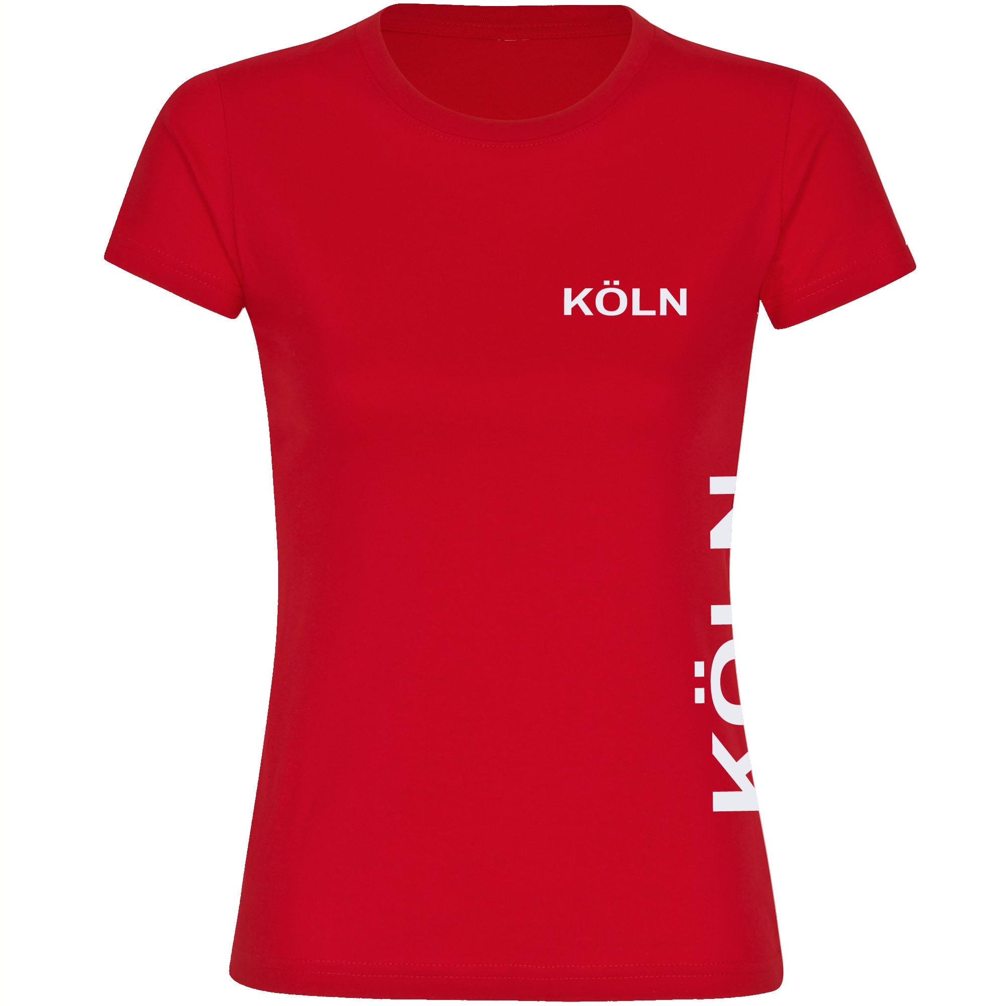 multifanshop Damen T-Shirt - K&ouml;ln - Brust & Seite - Druck wei&szlig; - Frauen - Bild 1