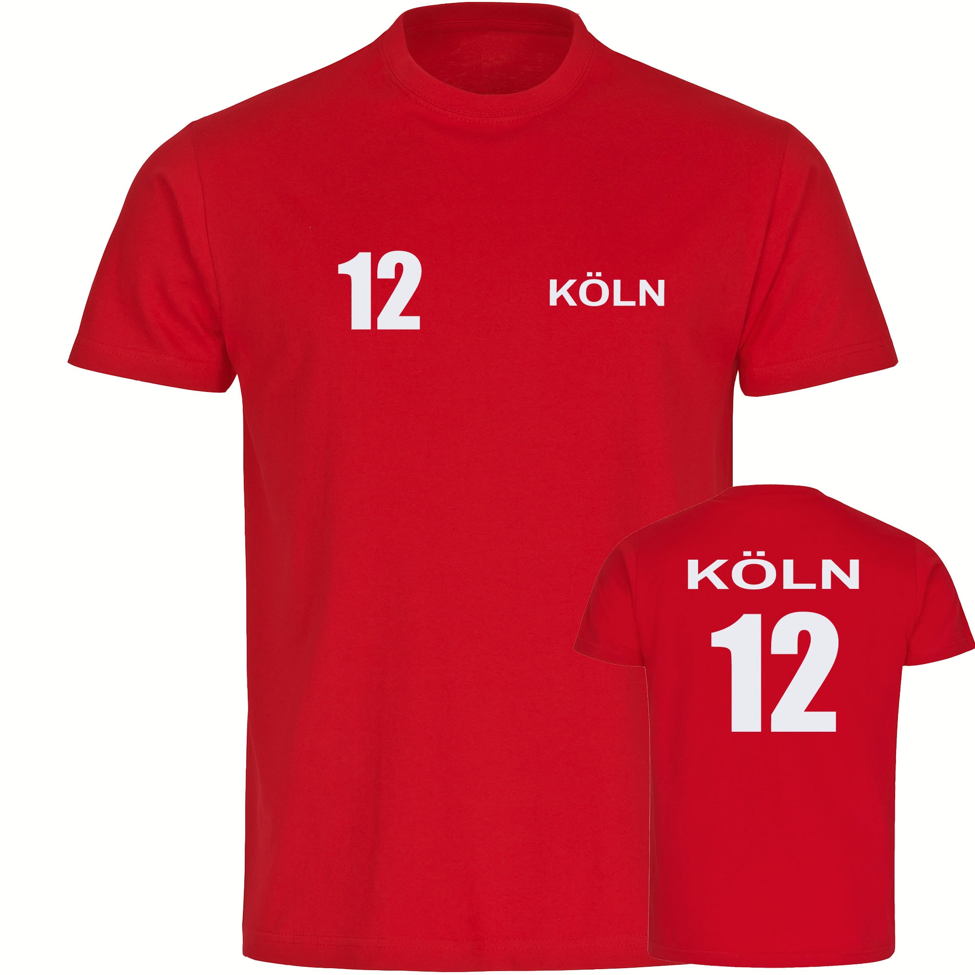 multifanshop Herren T-Shirt - K&ouml;ln - Trikot Nummer 12 - Druck wei&szlig; - M&auml;nner - Bild 1