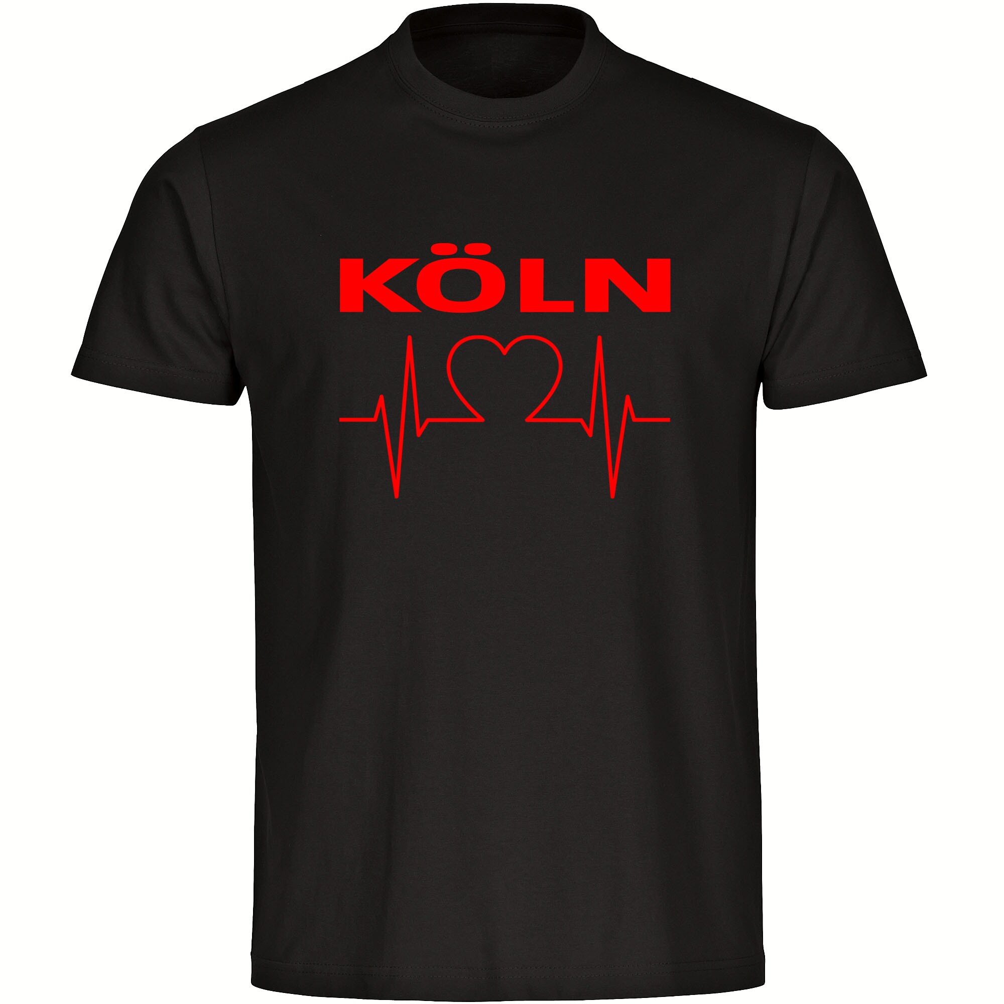 multifanshop Herren T-Shirt - K&ouml;ln - Herzschlag - Druck rot - M&auml;nner - Bild 1