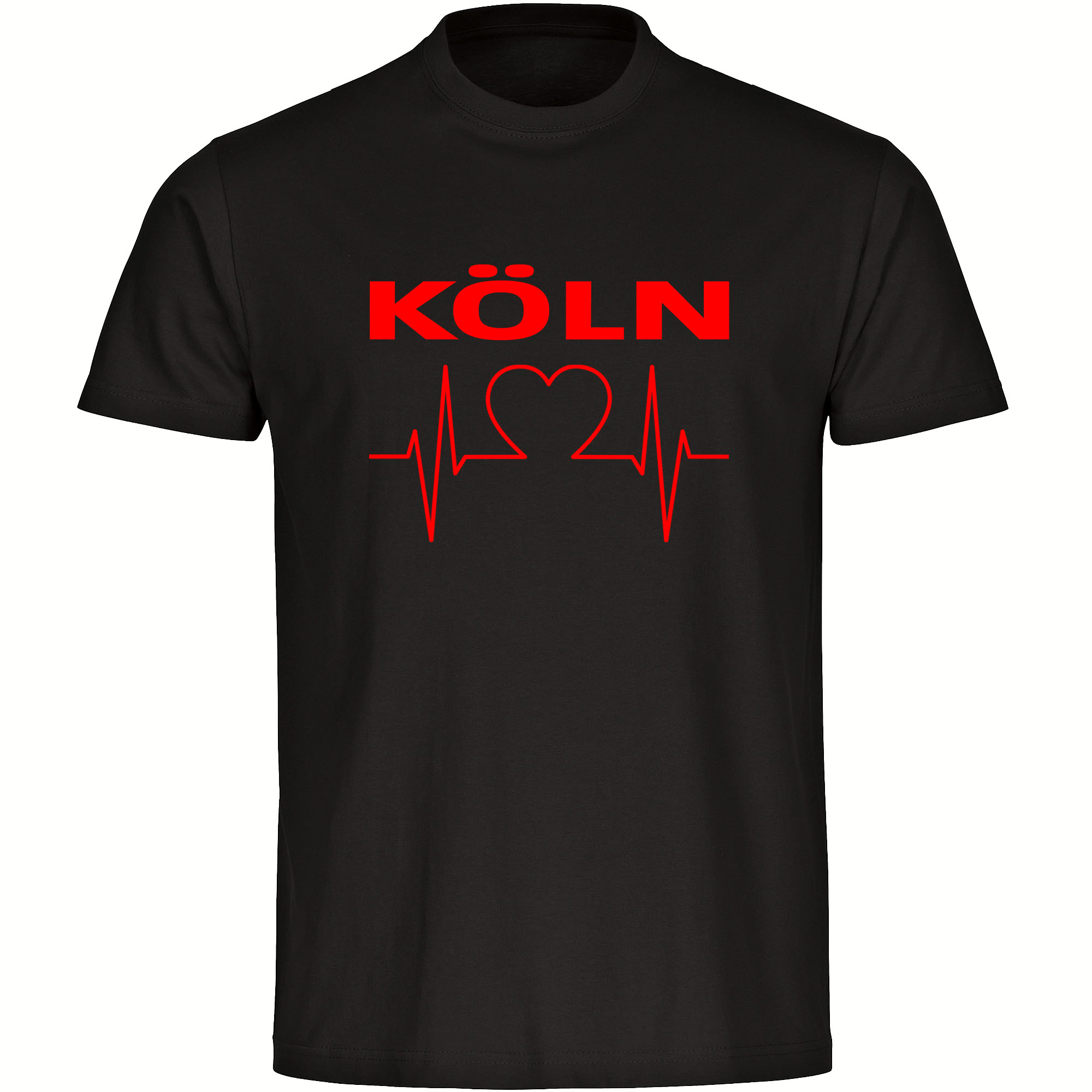 multifanshop Herren T-Shirt - K&ouml;ln - Herzschlag - Druck rot - M&auml;nner - Bild 1