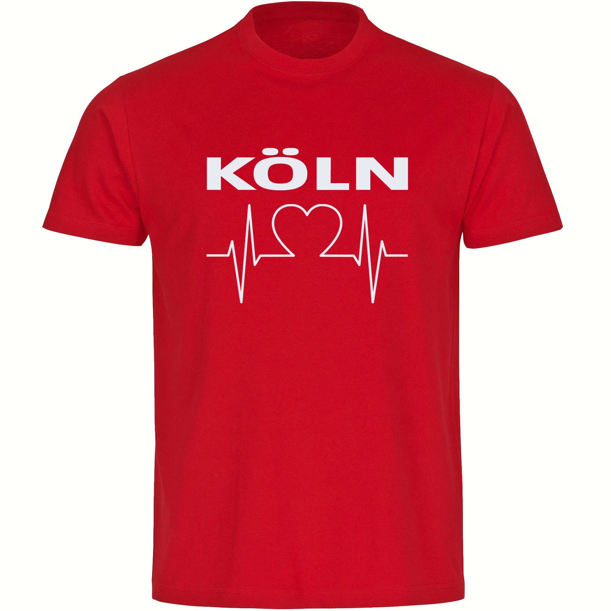 multifanshop Herren T-Shirt - K&ouml;ln - Herzschlag - Druck wei&szlig; - M&auml;nner - Bild 1