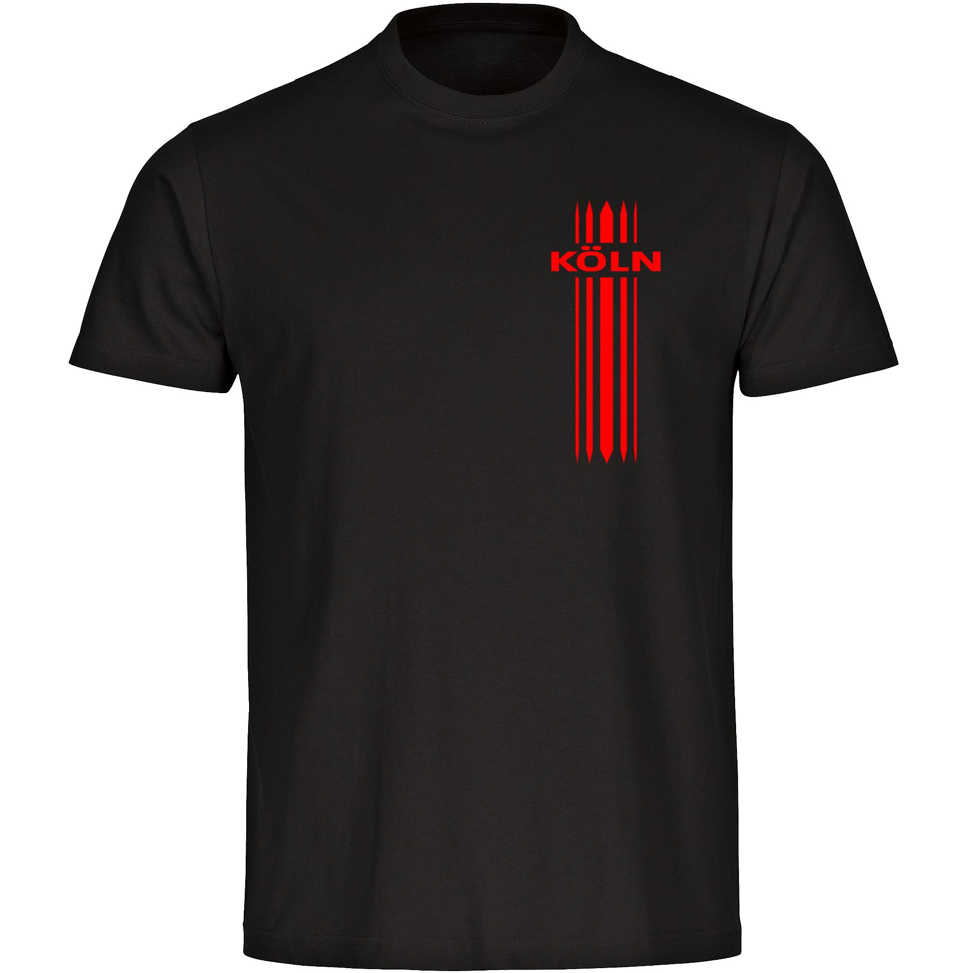 multifanshop Herren T-Shirt - K&ouml;ln - Streifen - Druck rot - M&auml;nner - Bild 1