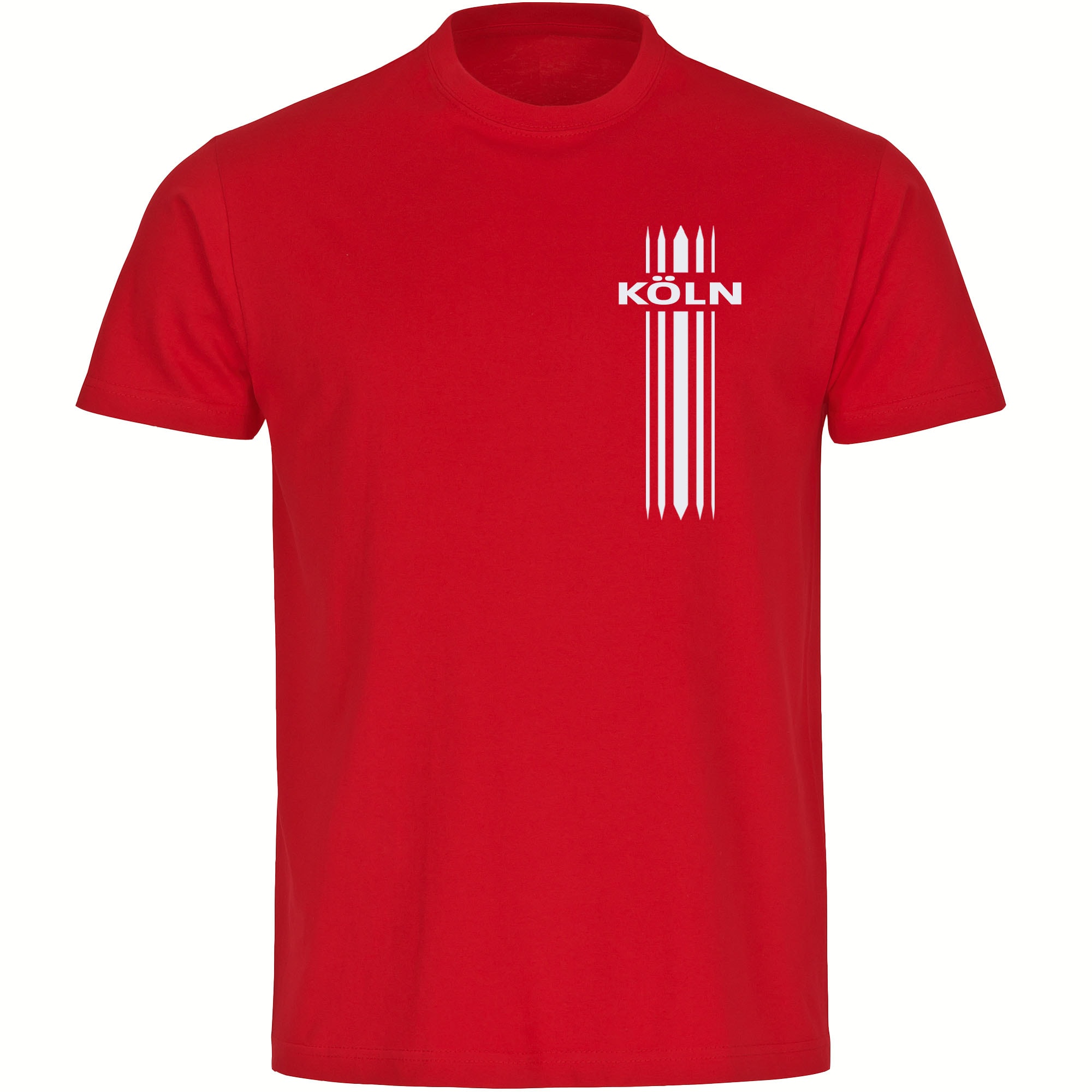 multifanshop Herren T-Shirt - K&ouml;ln - Streifen - Druck wei&szlig; - M&auml;nner - Bild 1