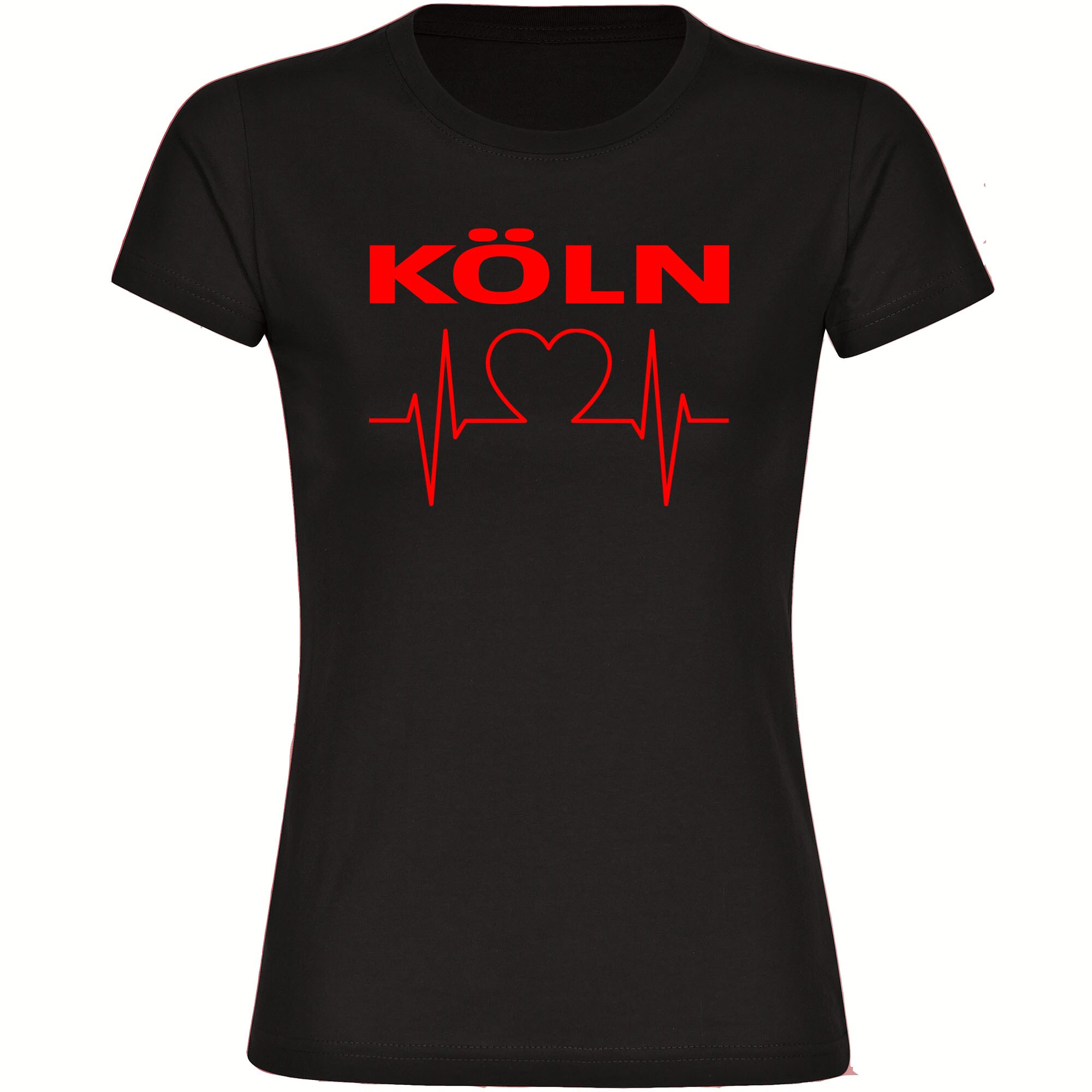 multifanshop Damen T-Shirt - K&ouml;ln - Herzschlag - Druck rot - Frauen - Bild 1