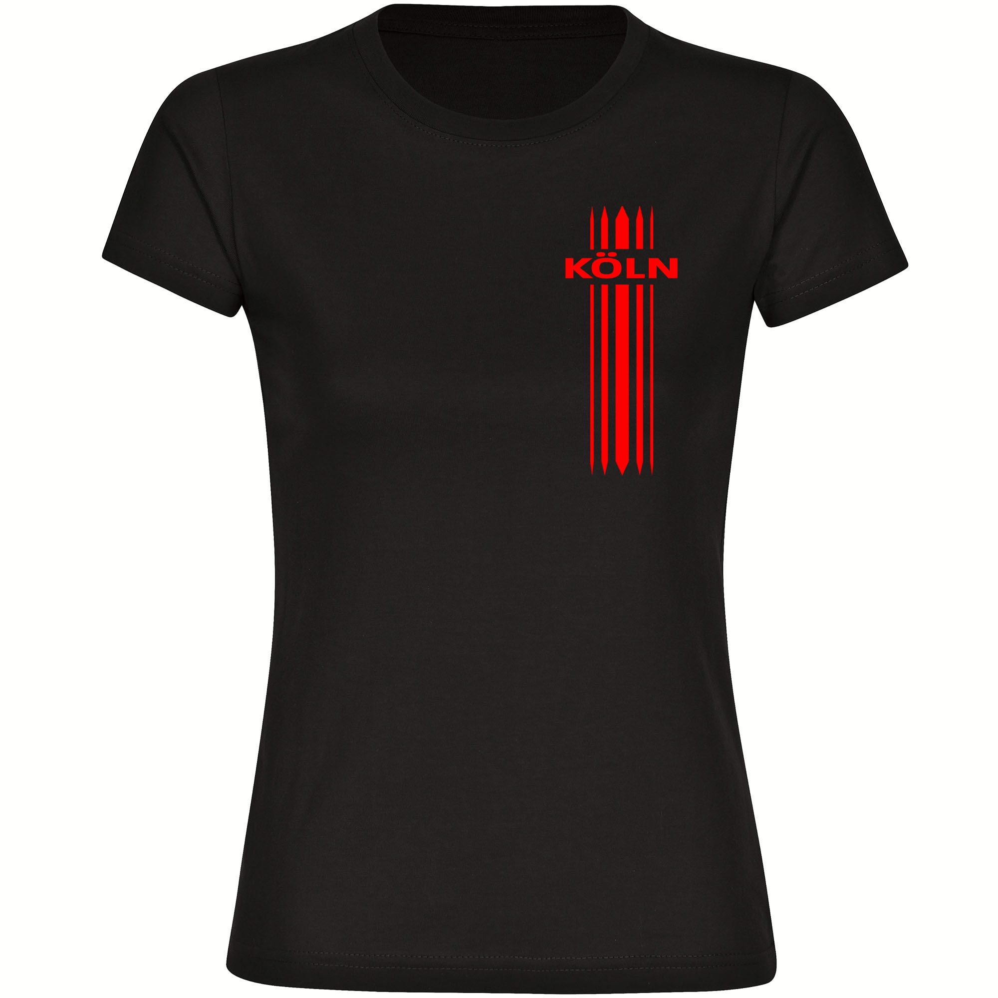 multifanshop Damen T-Shirt - K&ouml;ln - Streifen - Druck rot - Frauen - Bild 1