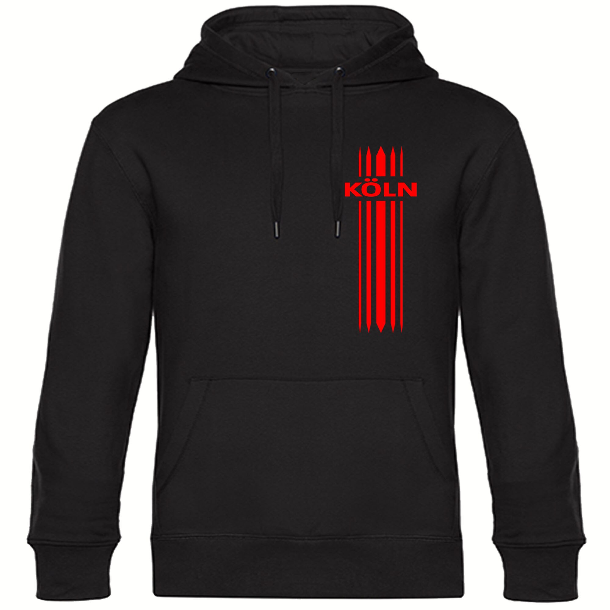 multifanshop Kapuzen Sweatshirt - K&ouml;ln - Streifen - Druck rot - Hoodie - Bild 1
