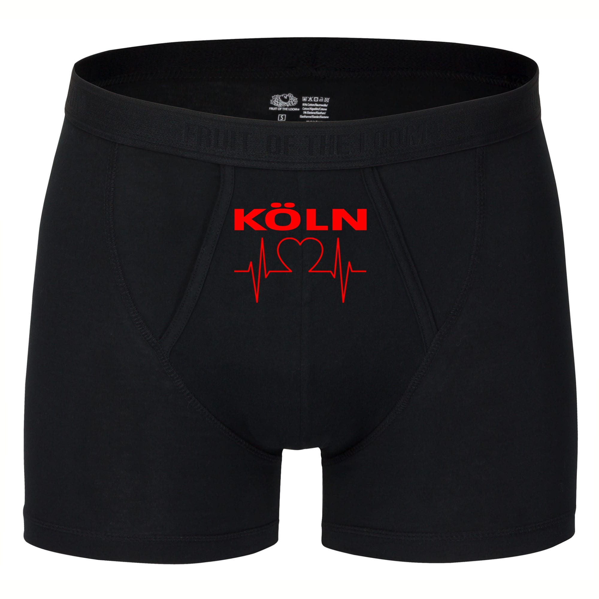 multifanshop Herren Boxer Short - K&ouml;ln - Herzschlag - Druck rot - Unterw&auml;sche - Bild 1