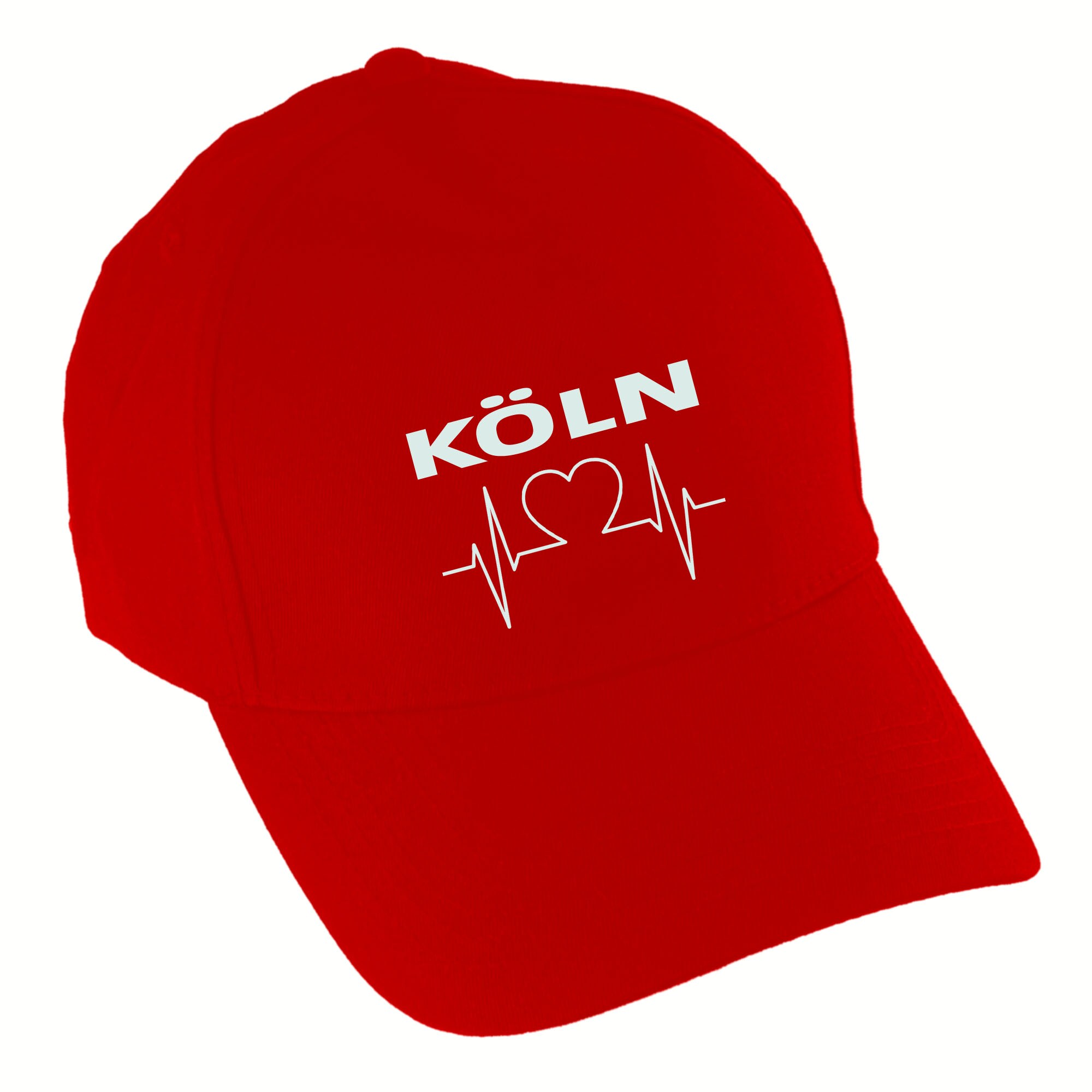 multifanshop Baseballcap - K&ouml;ln - Herzschlag - Druck wei&szlig; - M&uuml;tze - Bild 1