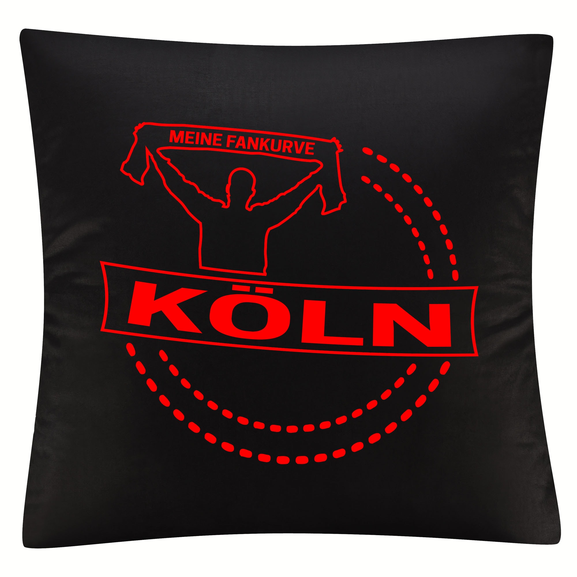 multifanshop Kissenbezug - K&ouml;ln - Meine Fankurve - Druck rot - Kissen - Bild 1