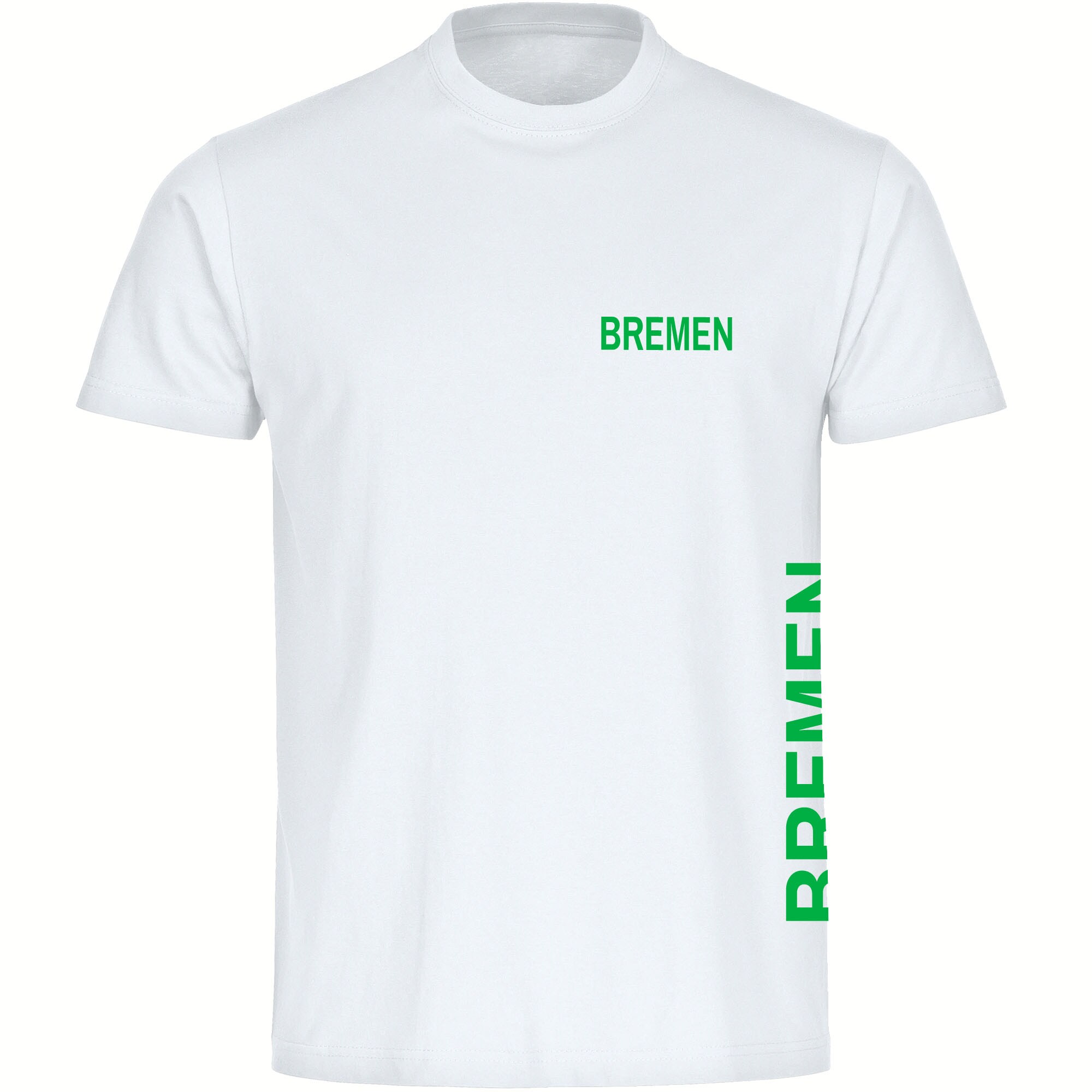 multifanshop Herren T-Shirt - Bremen - Brust & Seite - Druck gr&uuml;n - M&auml;nner - Bild 1