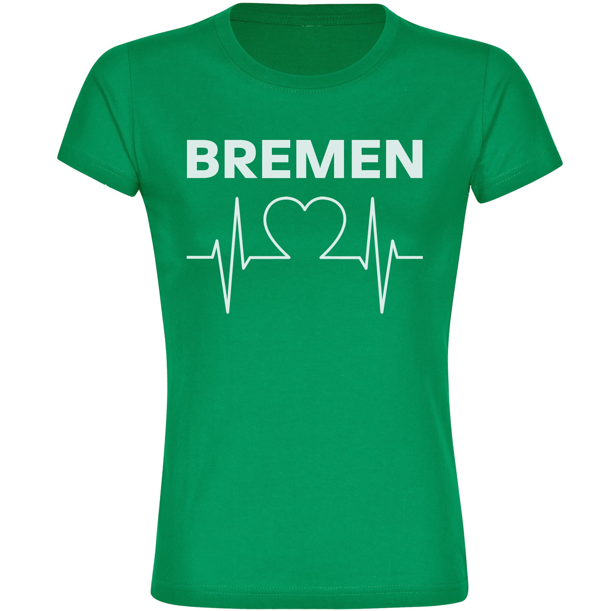 multifanshop Damen T-Shirt - Bremen - Herzschlag - Druck wei&szlig; - Frauen - Bild 1