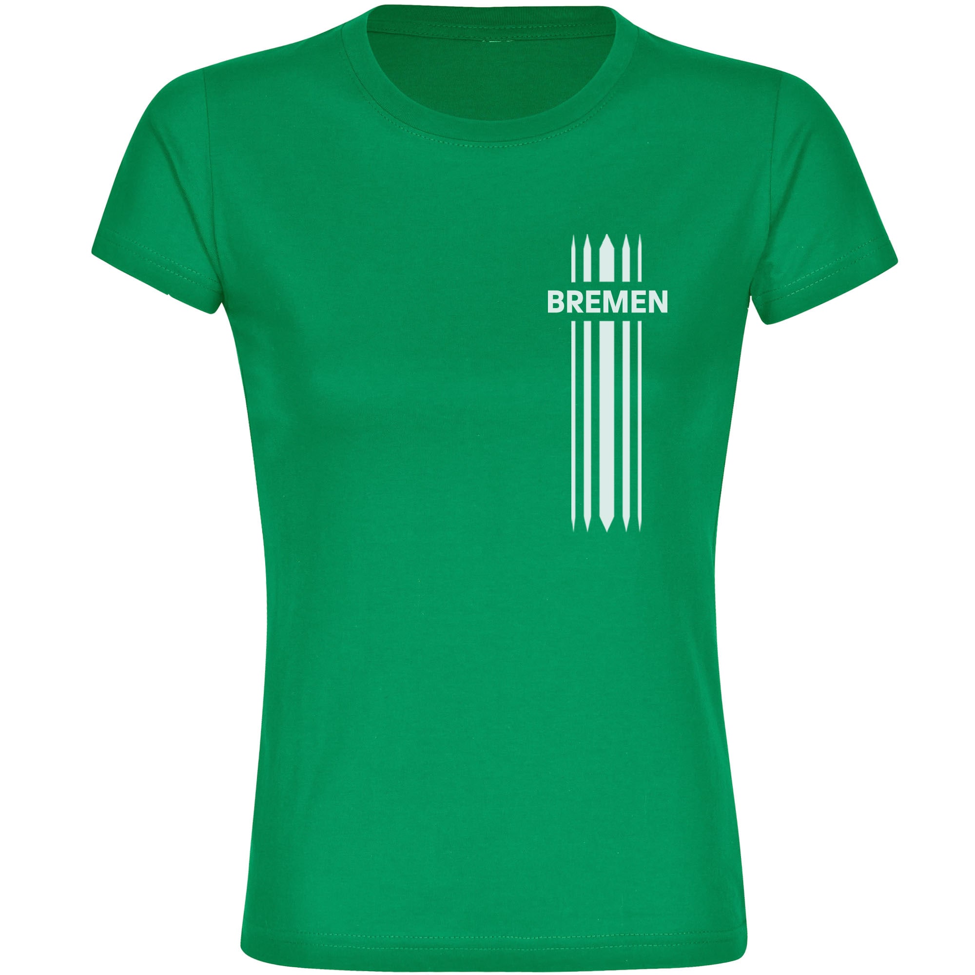 multifanshop Damen T-Shirt - Bremen - Streifen - Druck wei&szlig; - Frauen - Bild 1