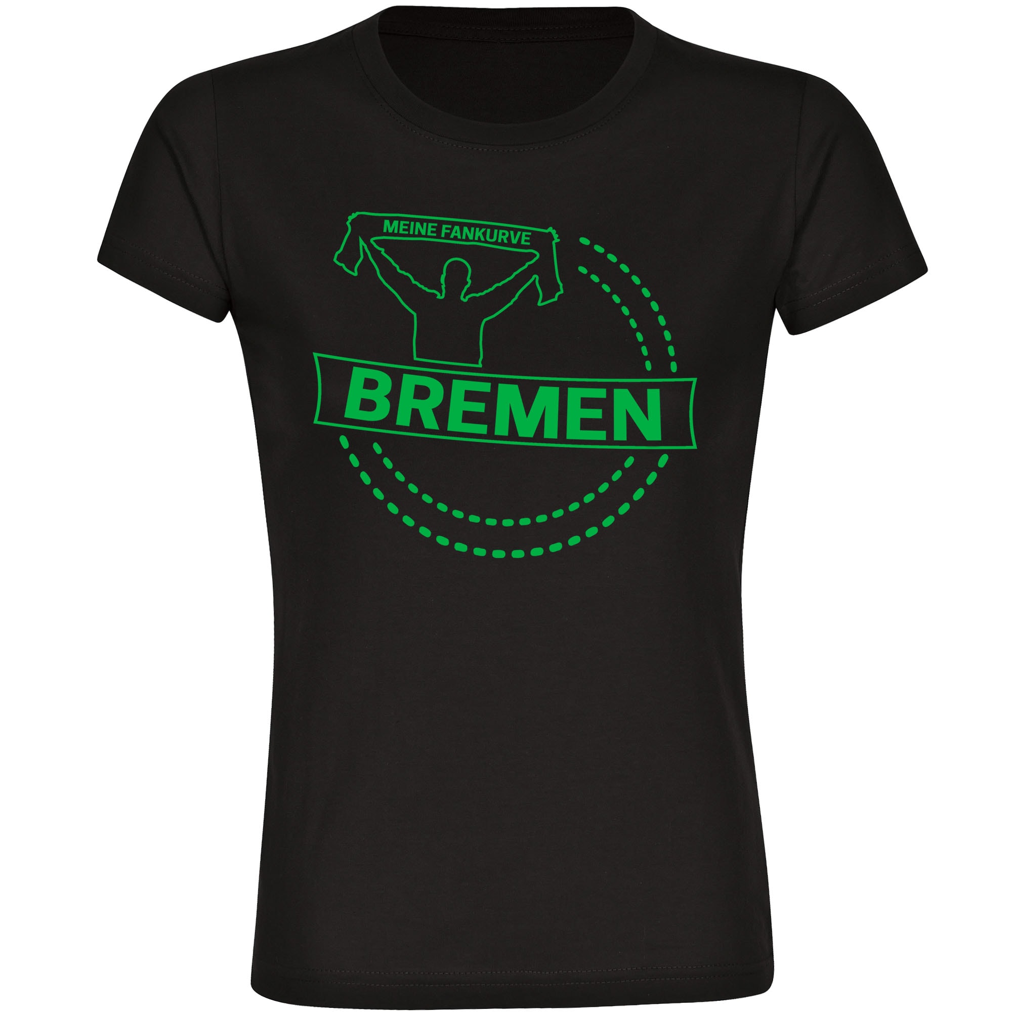 multifanshop Damen T-Shirt - Bremen - Meine Fankurve - Druck gr&uuml;n - Frauen - Bild 1