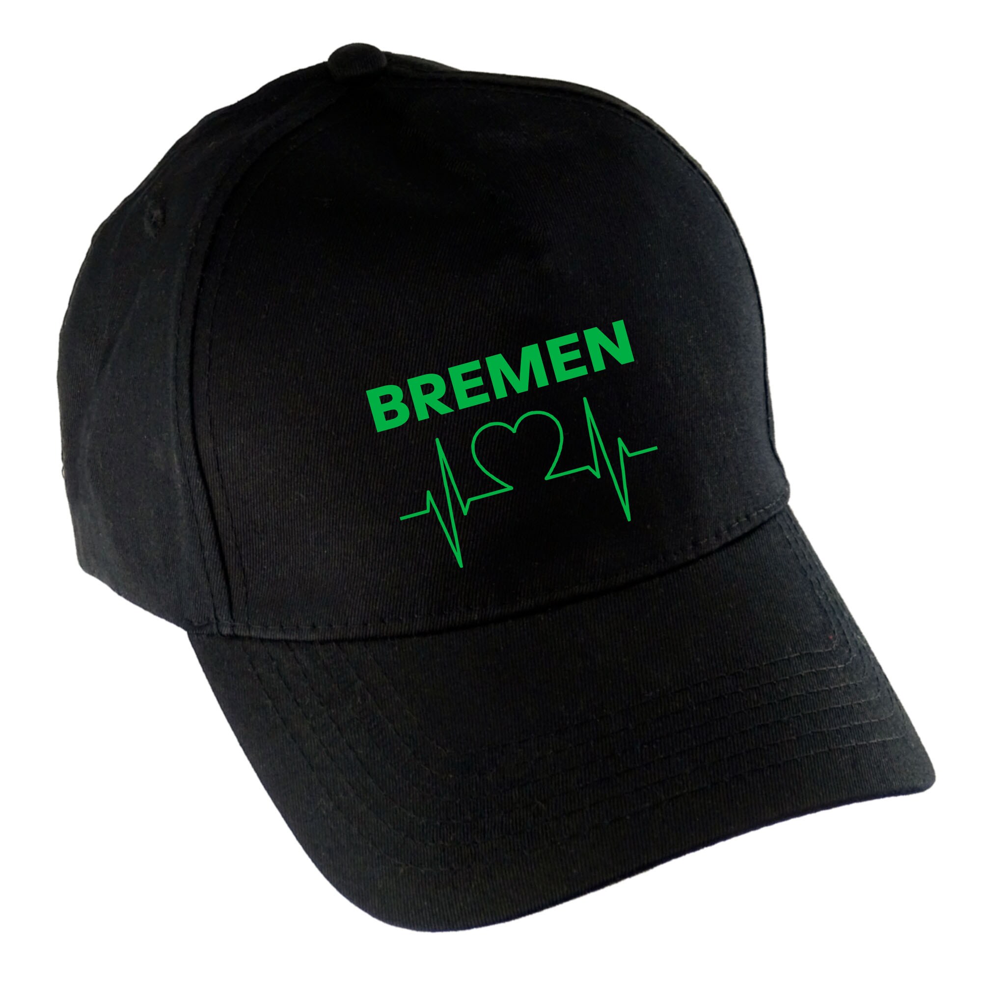multifanshop Baseballcap - Bremen - Herzschlag - Druck gr&uuml;n - M&uuml;tze - Bild 1