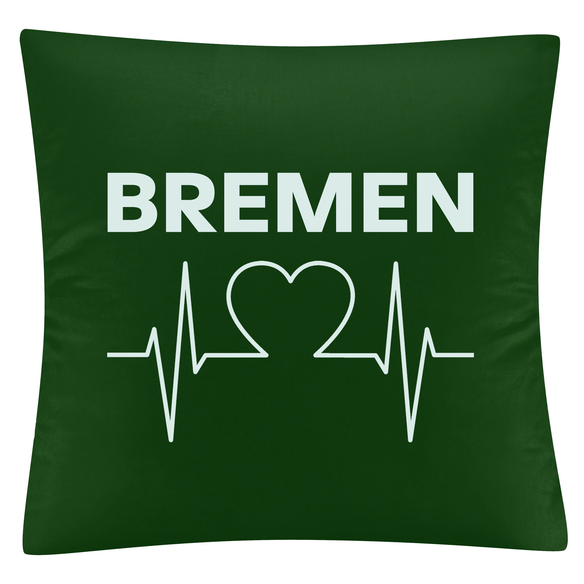 multifanshop Kissenbezug - Bremen - Herzschlag - Druck wei&szlig; - Kissen - Bild 1