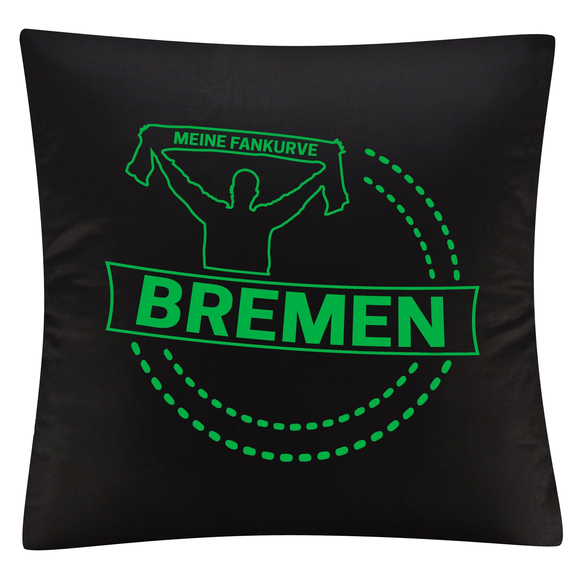 multifanshop Kissenbezug - Bremen - Meine Fankurve - Druck gr&uuml;n - Kissen - Bild 1