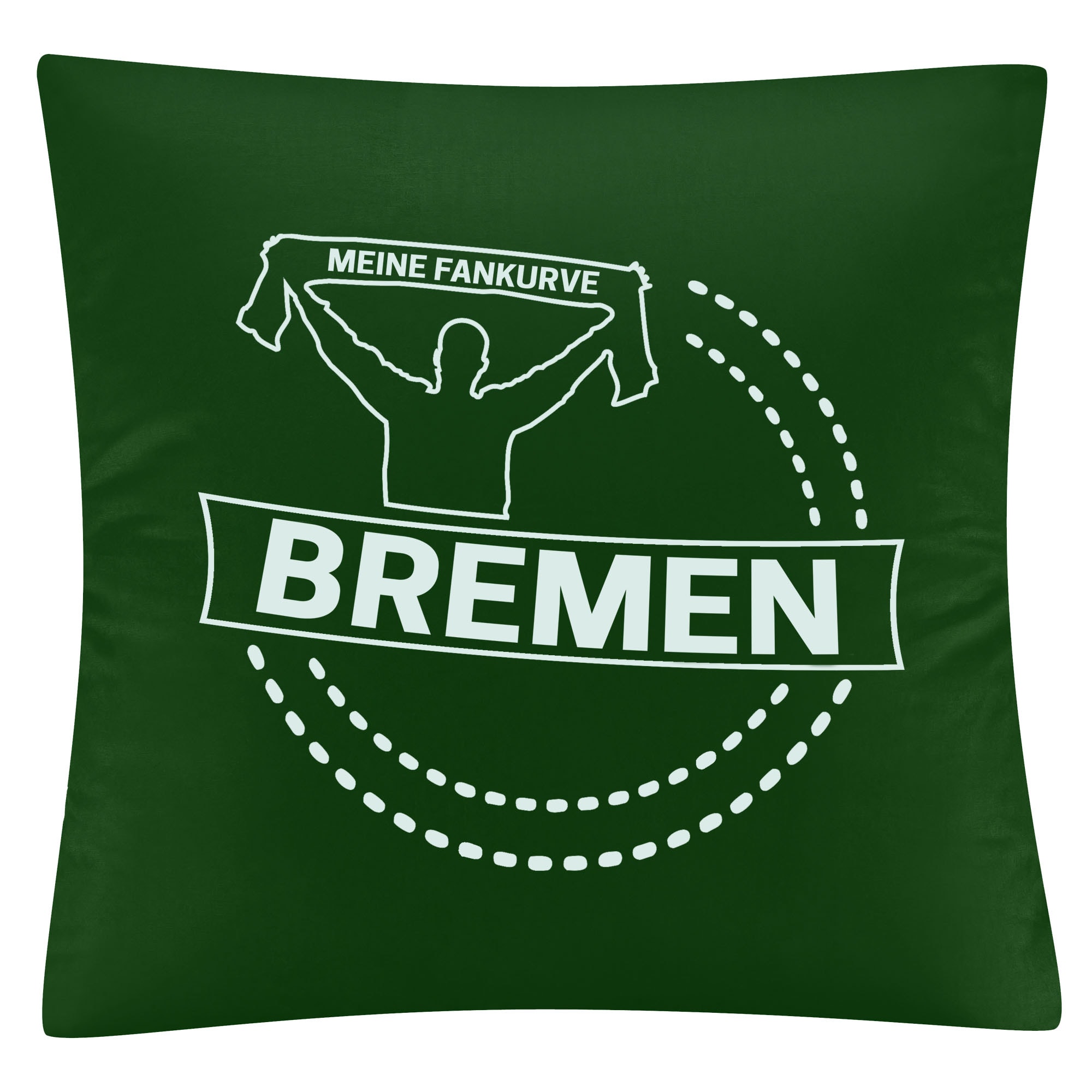multifanshop Kissenbezug - Bremen - Meine Fankurve - Druck wei&szlig; - Kissen - Bild 1