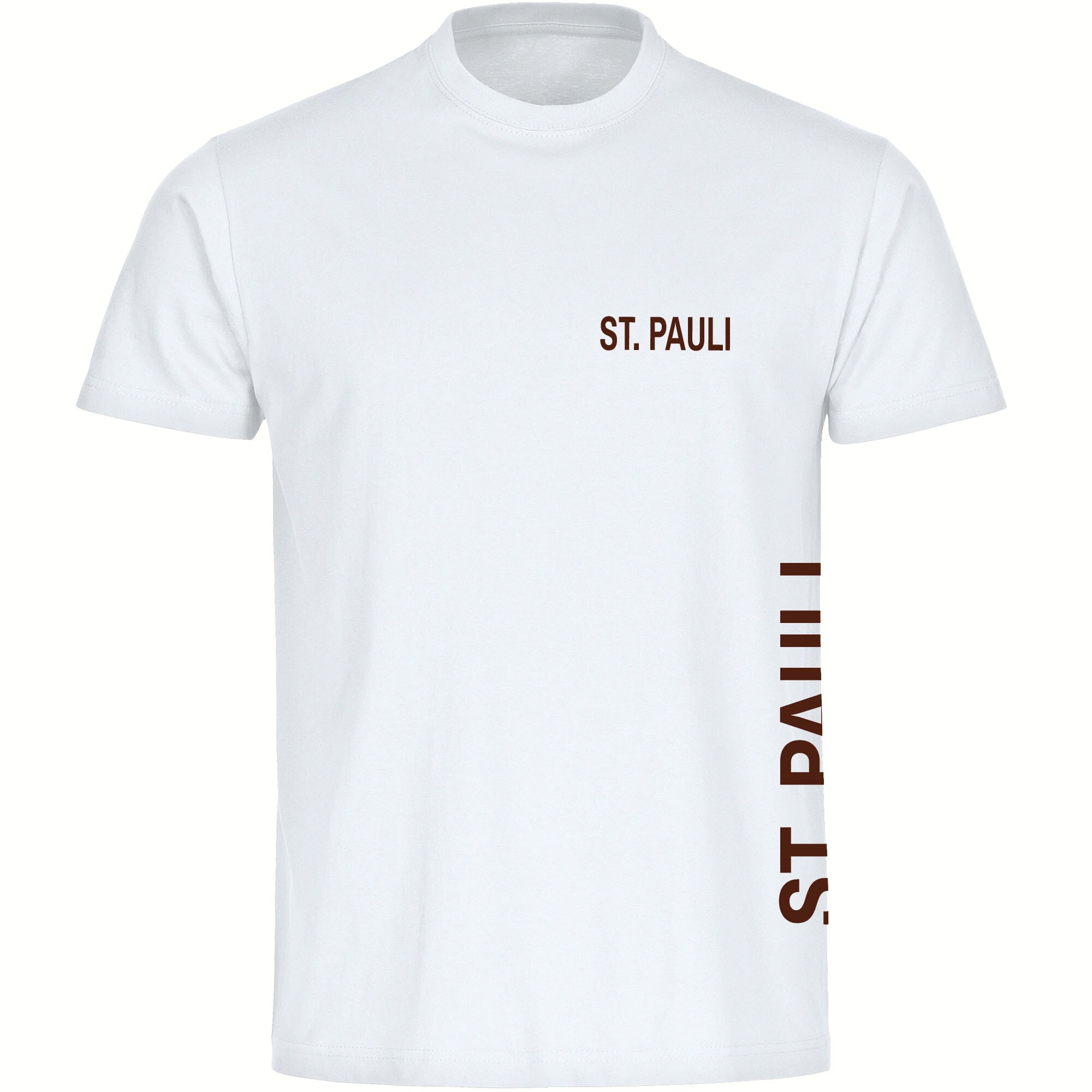 multifanshop Herren T-Shirt - St. Pauli - Brust & Seite - Druck braun - M&auml;nner - Bild 1