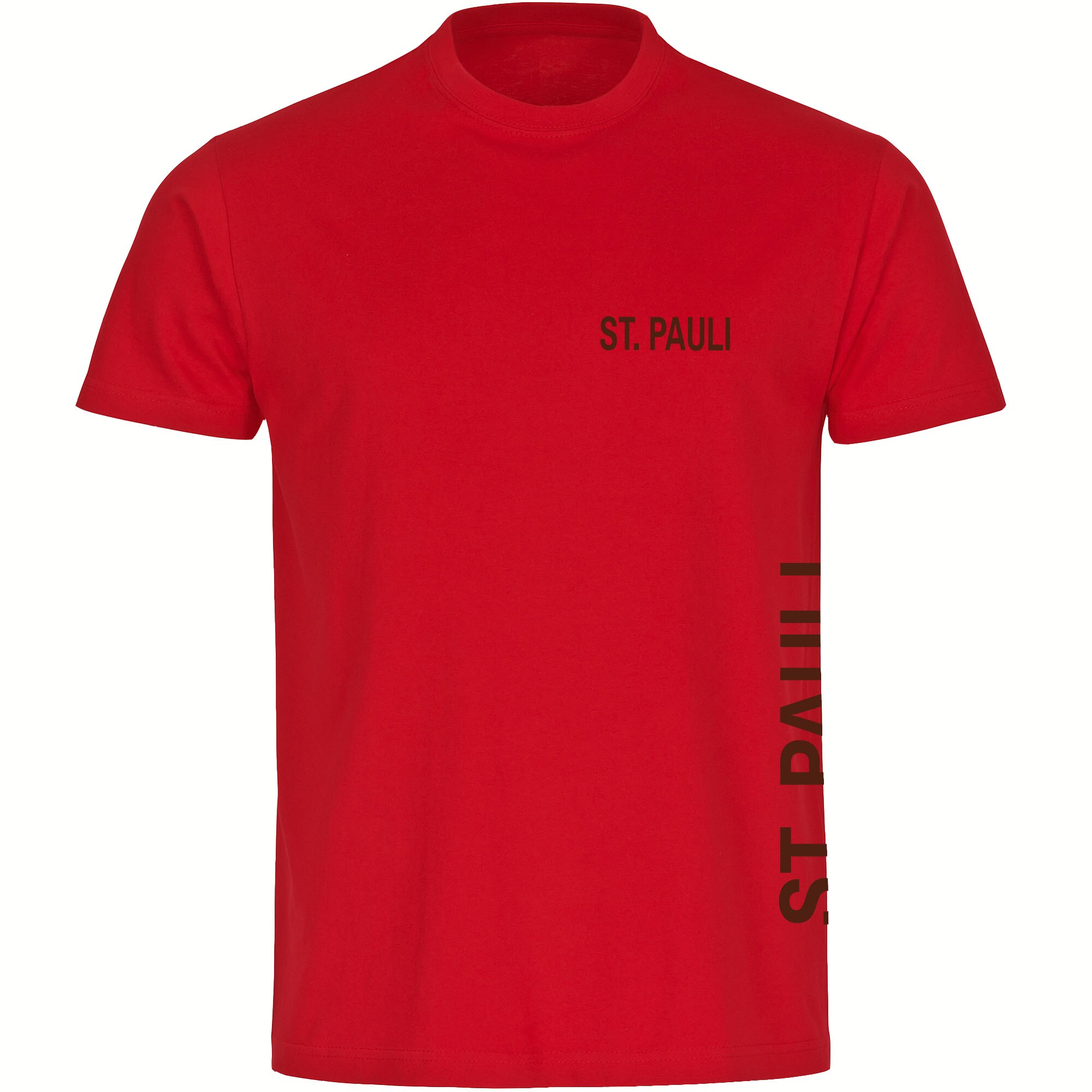 multifanshop Herren T-Shirt - St. Pauli - Brust & Seite - Druck braun - M&auml;nner - Bild 1