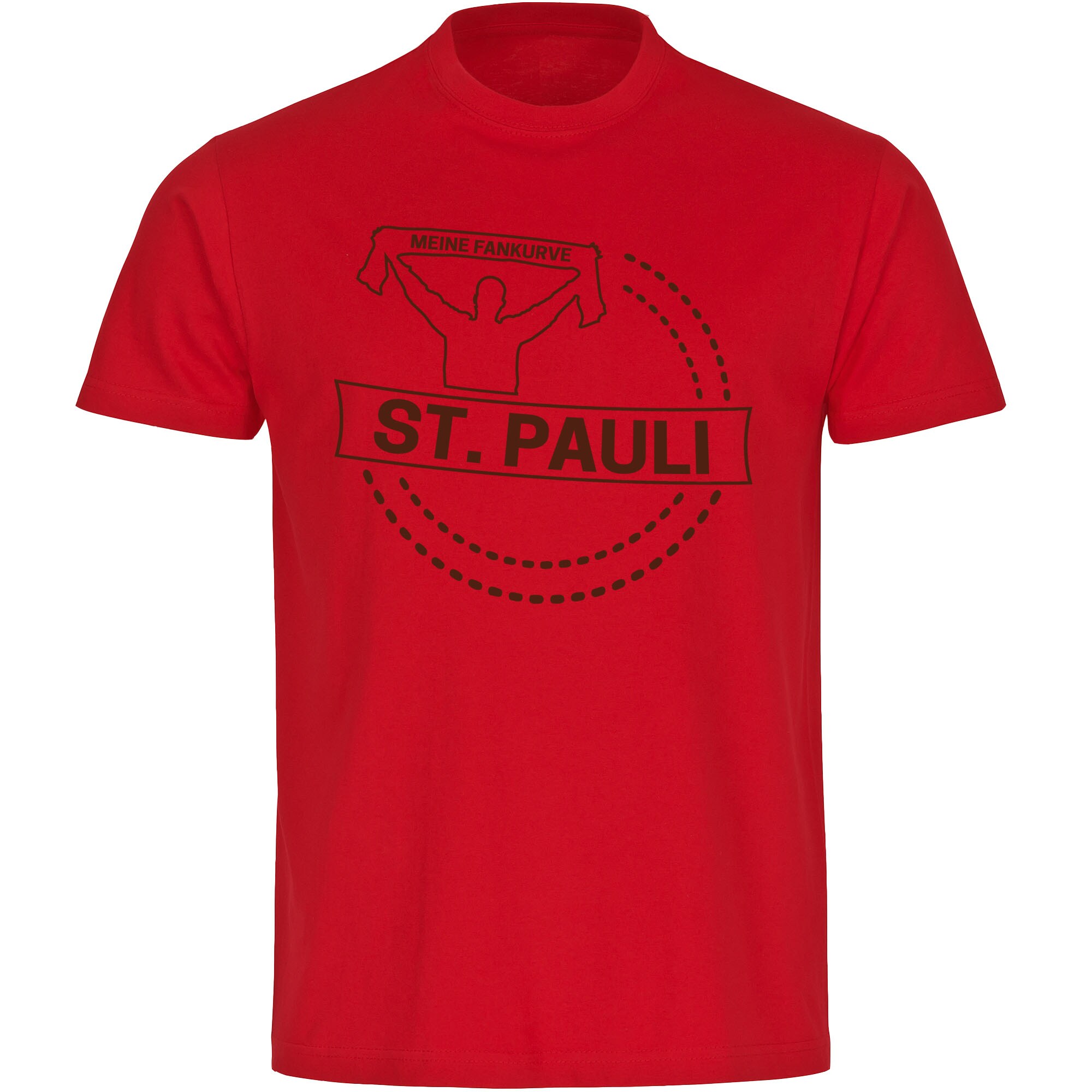 multifanshop Herren T-Shirt - St. Pauli - Meine Fankurve - Druck braun - M&auml;nner - Bild 1