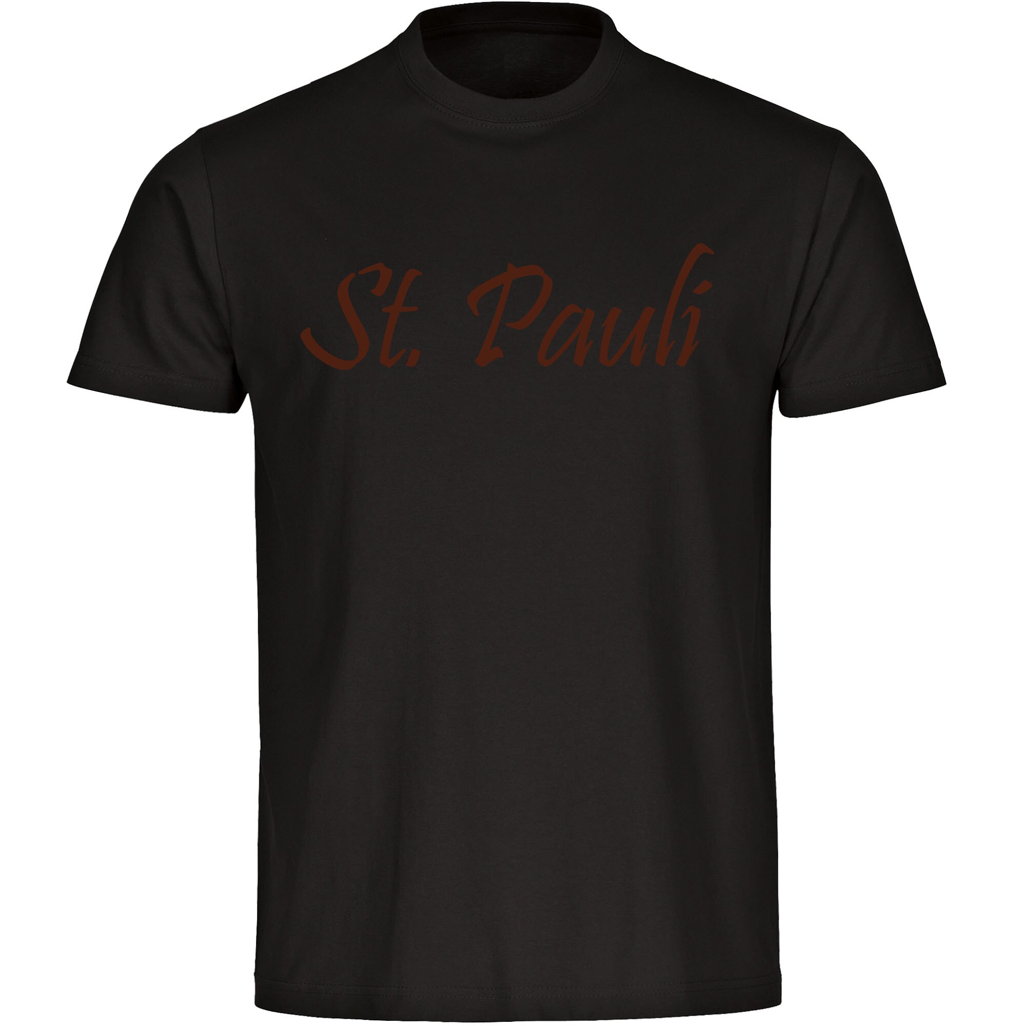 multifanshop Herren T-Shirt - St. Pauli - Schriftzug - Druck braun - M&auml;nner - Bild 1