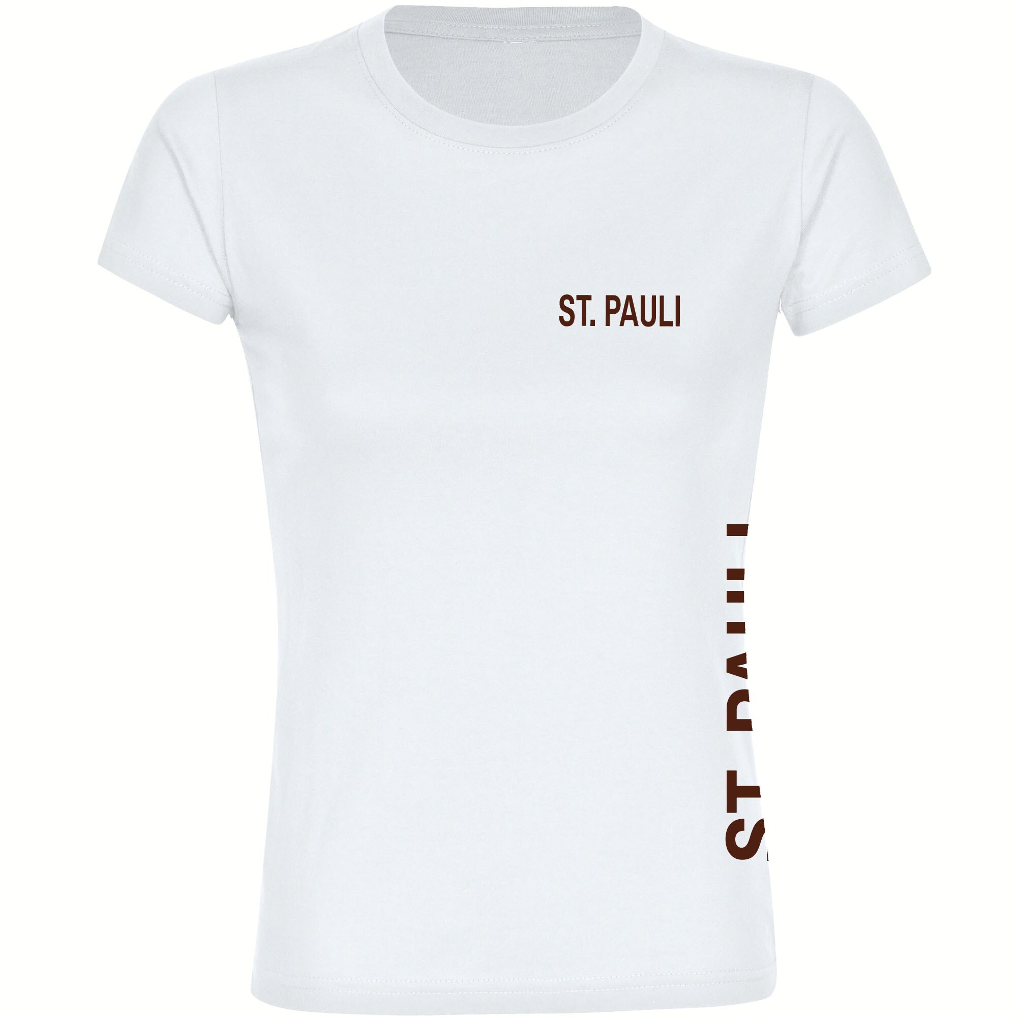 multifanshop Damen T-Shirt - St. Pauli - Brust & Seite - Druck braun - Frauen - Bild 1