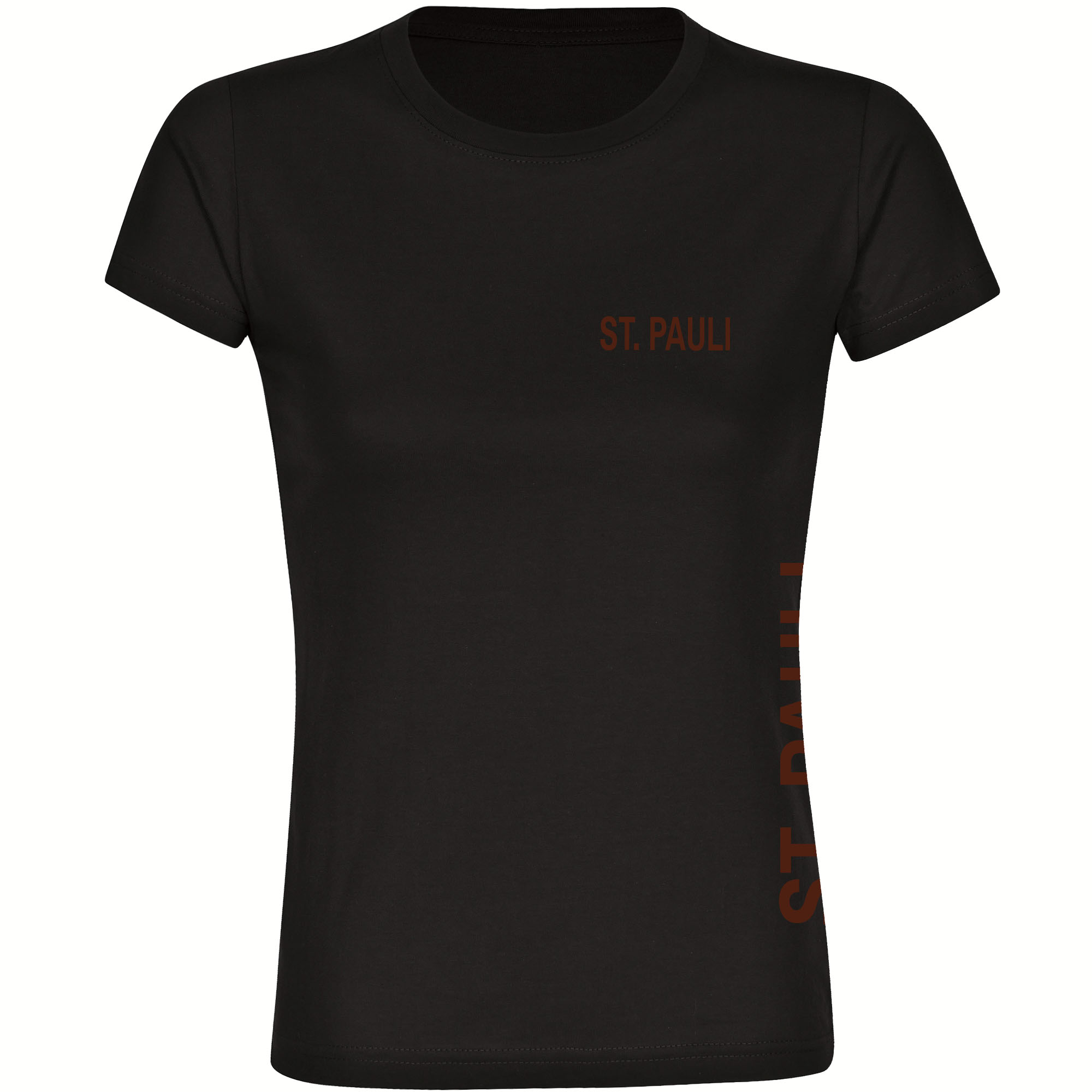 multifanshop Damen T-Shirt - St. Pauli - Brust & Seite - Druck braun - Frauen - Bild 1