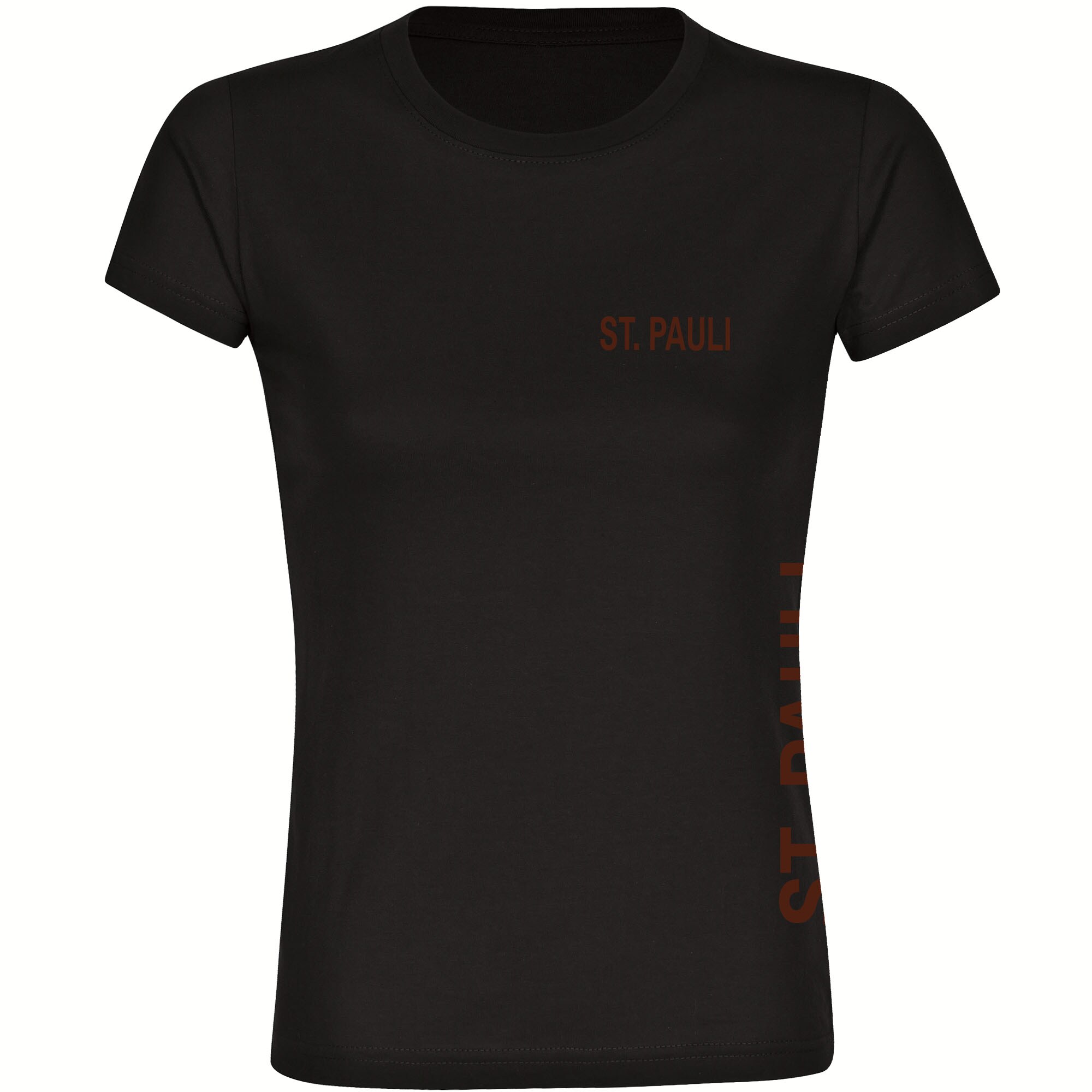 multifanshop Damen T-Shirt - St. Pauli - Brust & Seite - Druck braun - Frauen - Bild 1