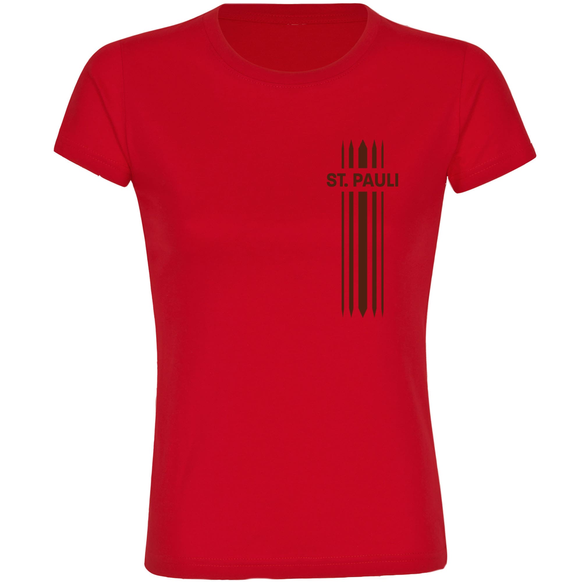 multifanshop Damen T-Shirt - St. Pauli - Streifen - Druck braun - Frauen - Bild 1