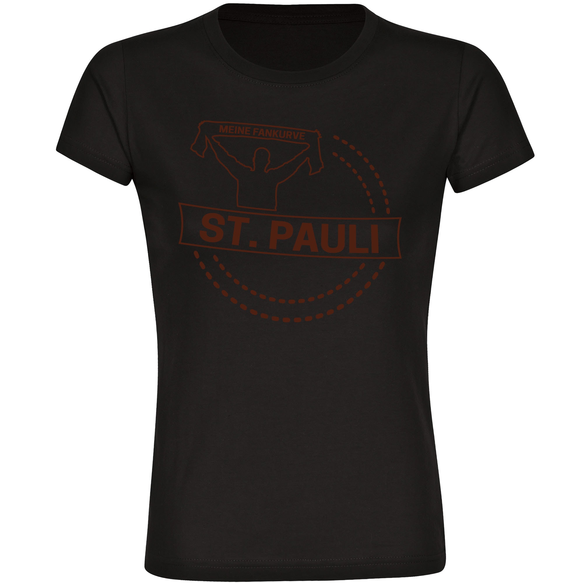 multifanshop Damen T-Shirt - St. Pauli - Meine Fankurve - Druck braun - Frauen - Bild 1