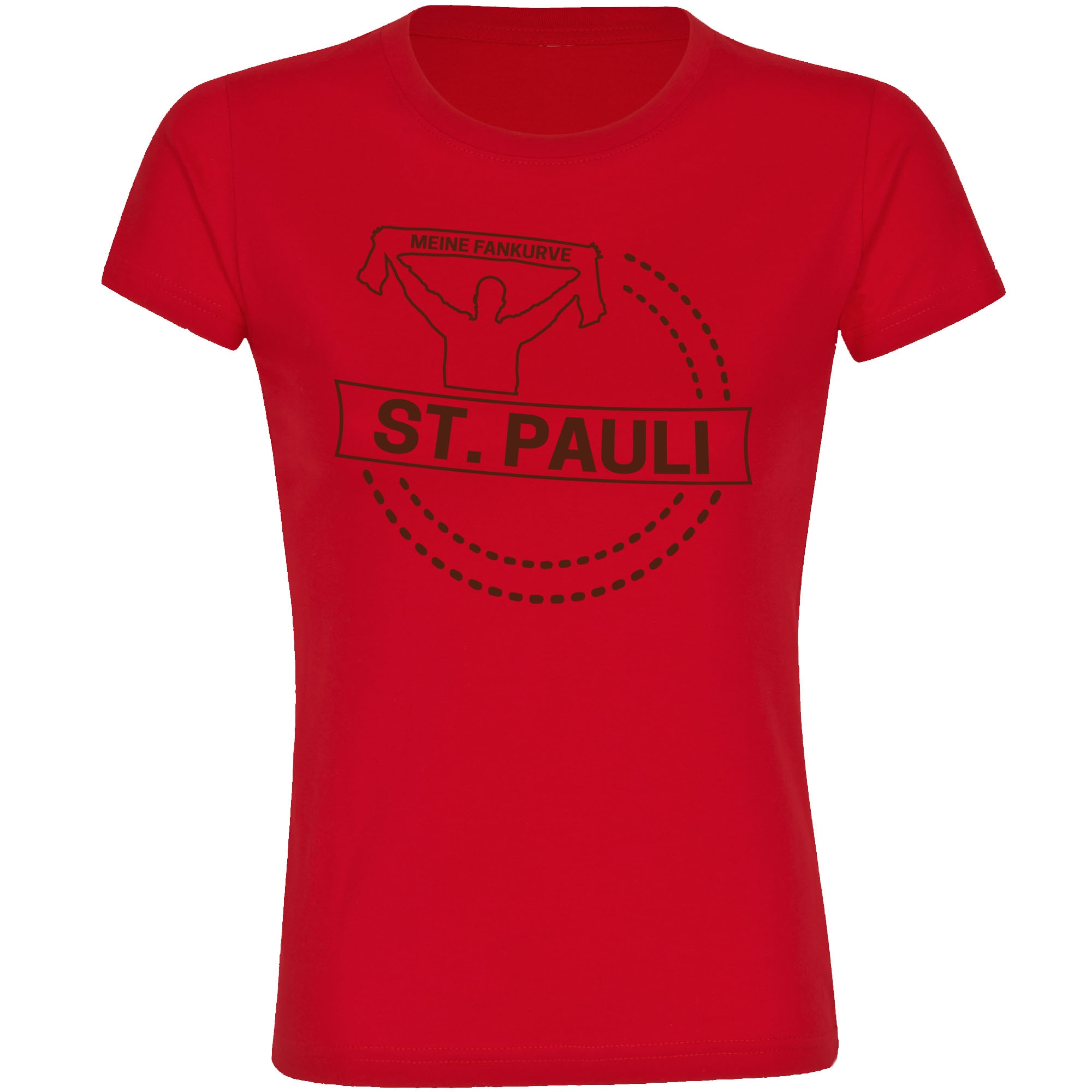multifanshop Damen T-Shirt - St. Pauli - Meine Fankurve - Druck braun - Frauen - Bild 1