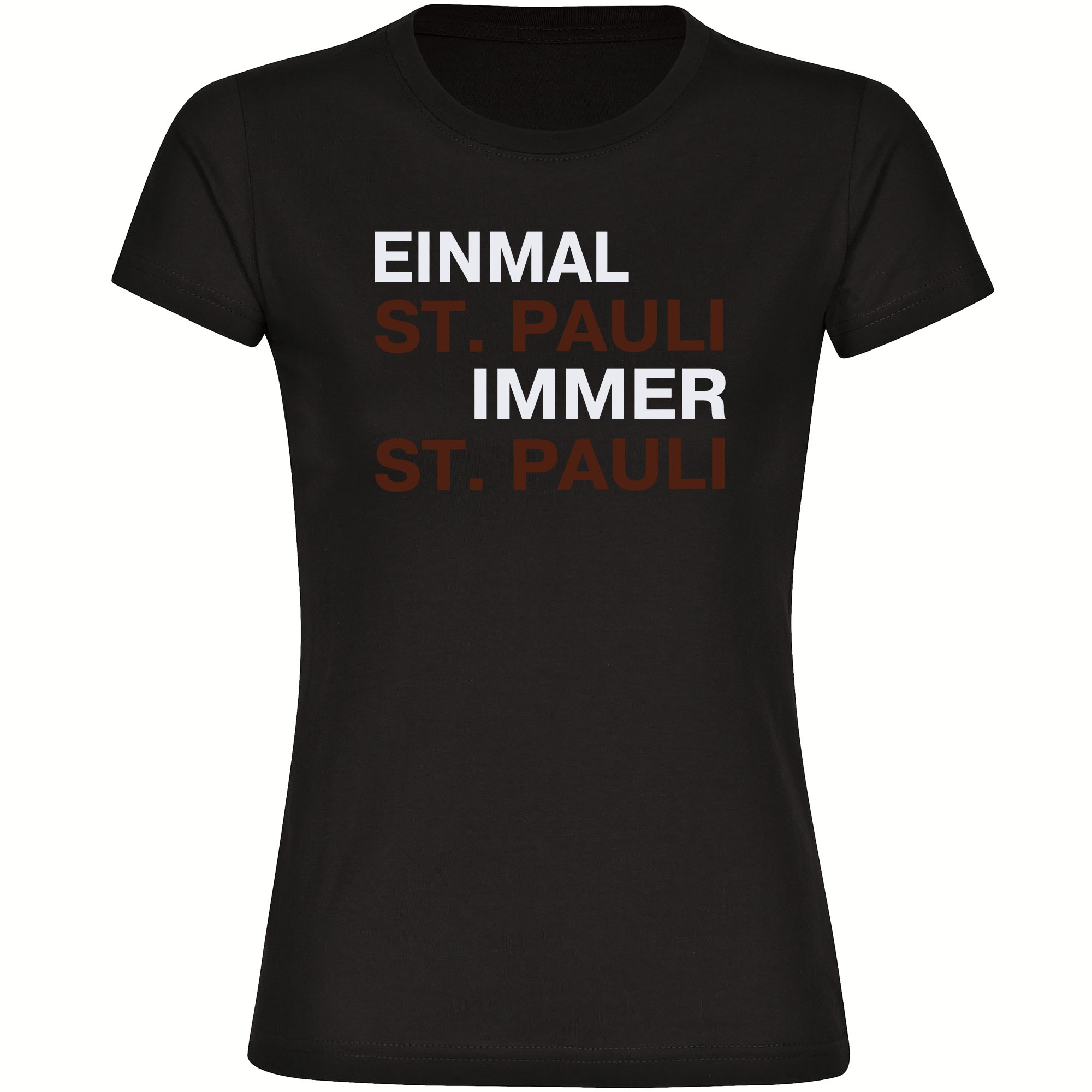 multifanshop Damen T-Shirt - St. Pauli - Einmal Immer - Druck braun - Frauen - Bild 1