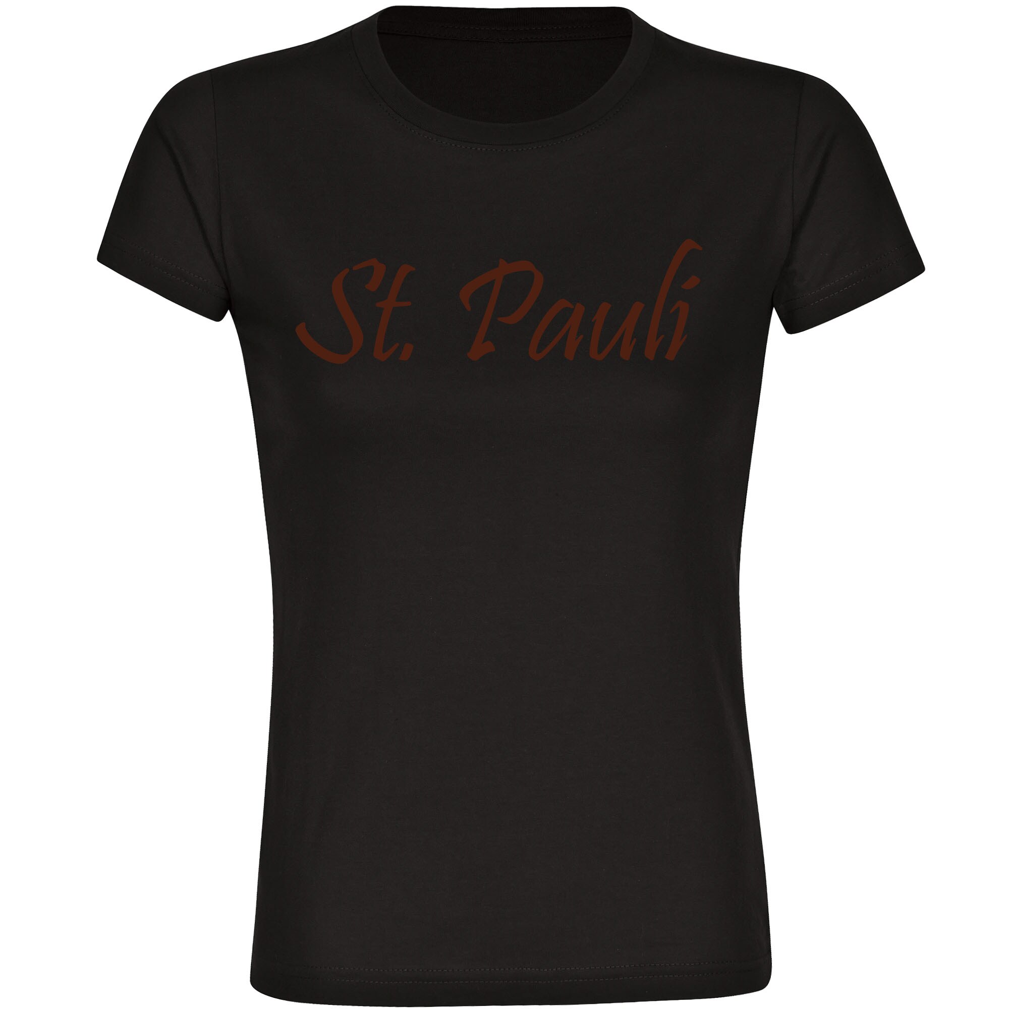 multifanshop Damen T-Shirt - St. Pauli - Schriftzug - Druck braun - Frauen - Bild 1