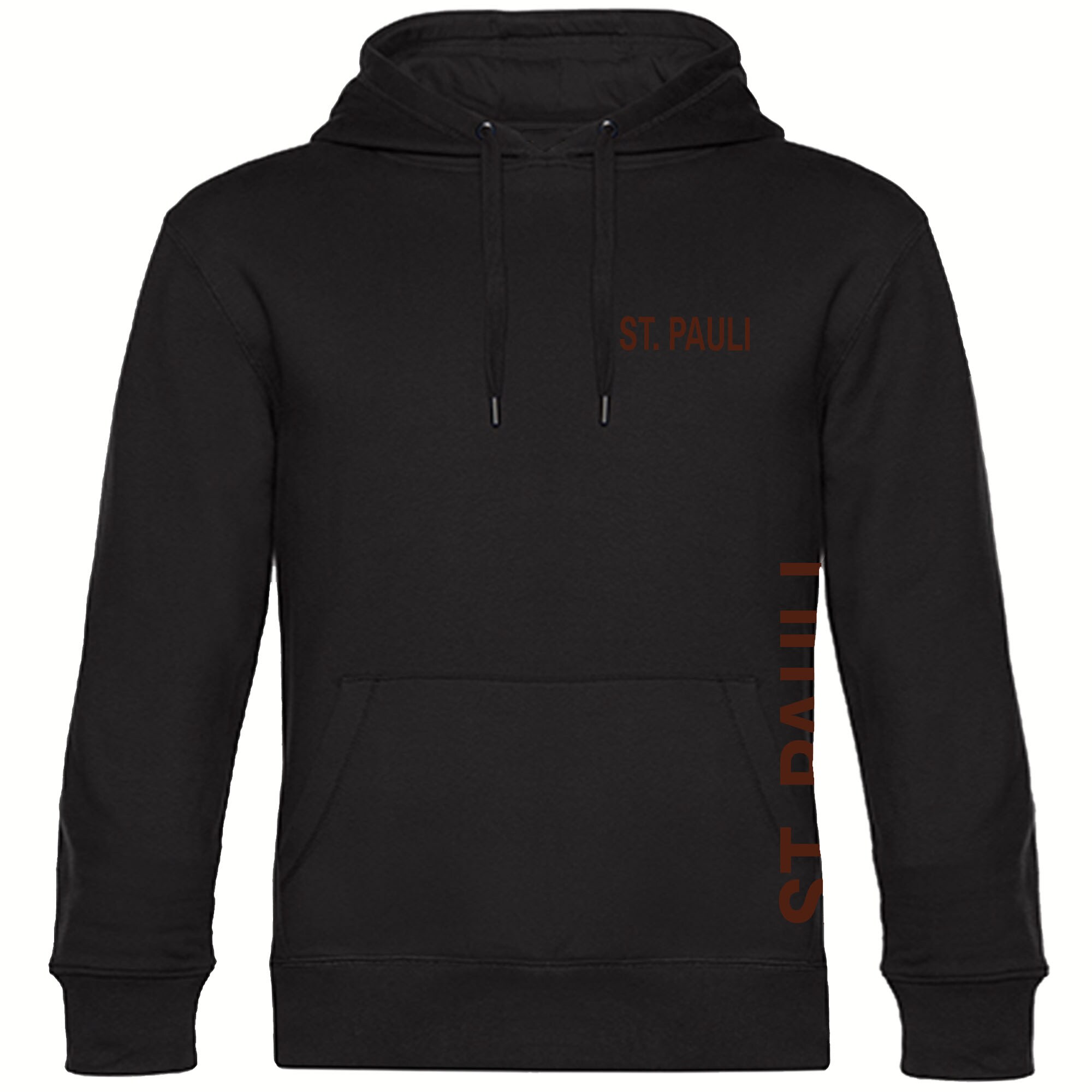 multifanshop Kapuzen Sweatshirt - St. Pauli - Brust & Seite - Druck braun - Hoodie - Bild 1