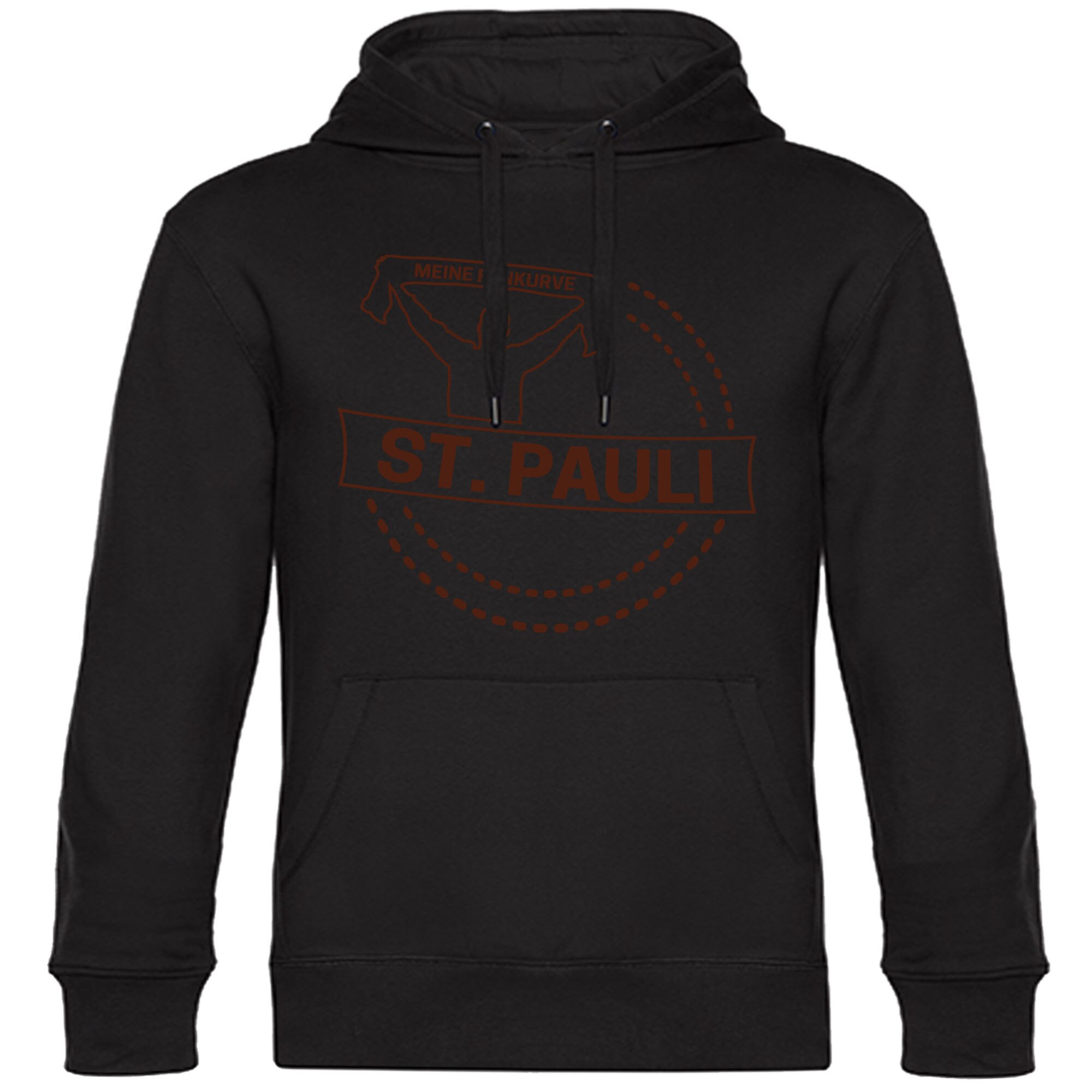 multifanshop Kapuzen Sweatshirt - St. Pauli - Meine Fankurve - Druck braun - Hoodie - Bild 1