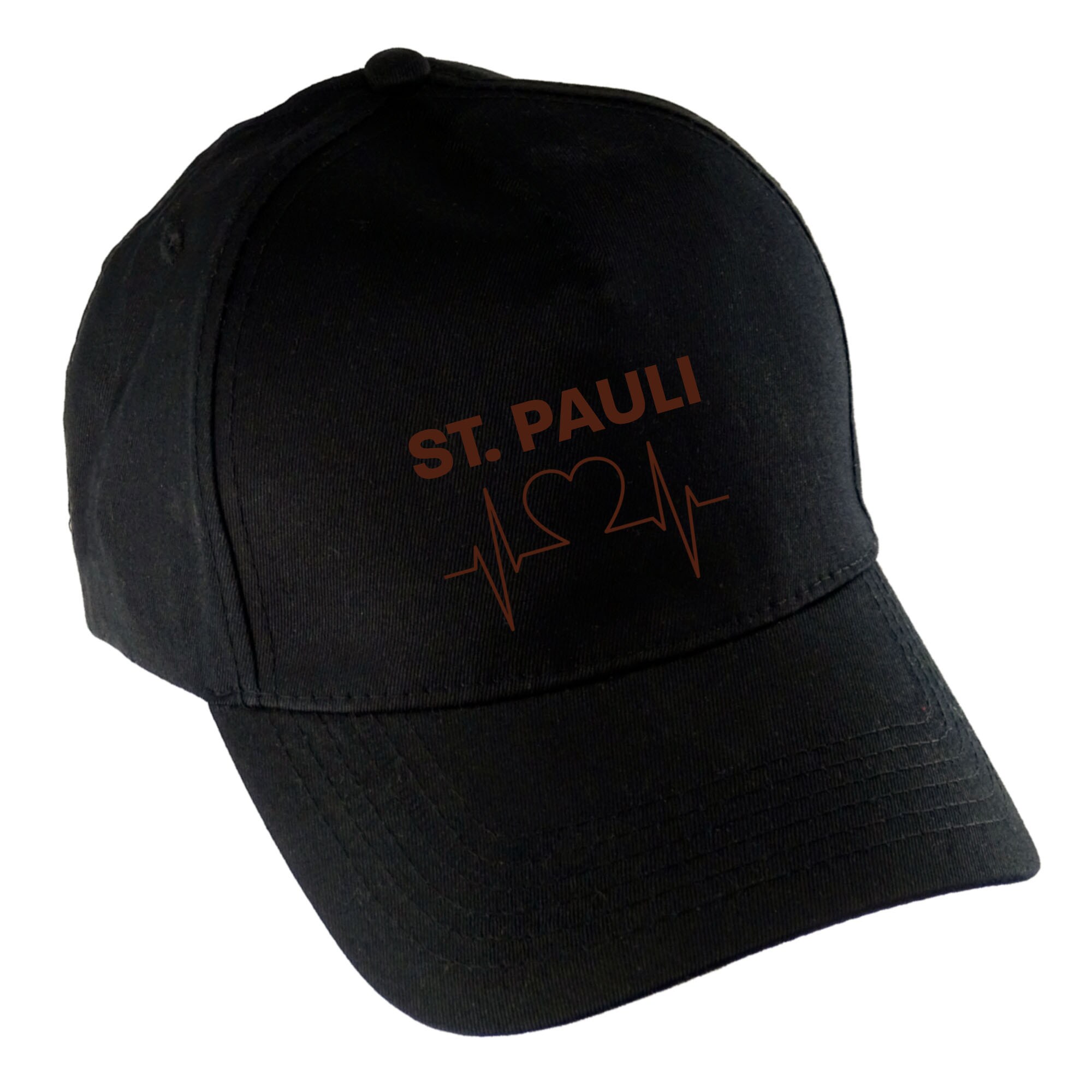 multifanshop Baseballcap - St. Pauli - Herzschlag - Druck braun - M&uuml;tze - Bild 1
