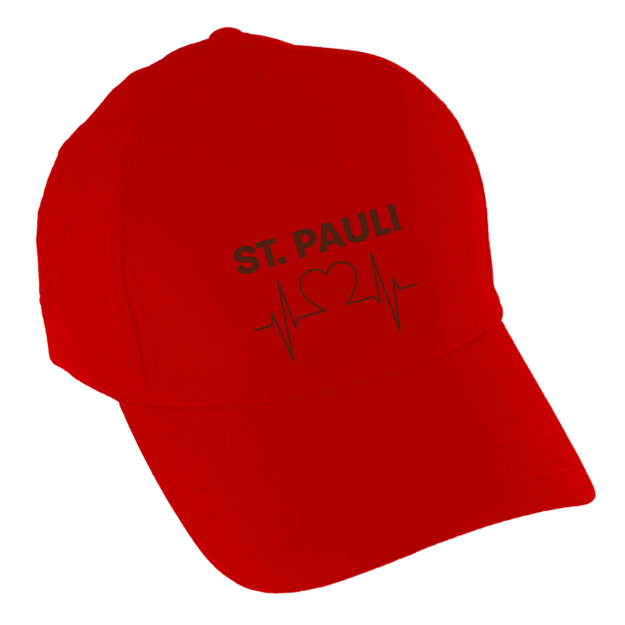 multifanshop Baseballcap - St. Pauli - Herzschlag - Druck braun - M&uuml;tze - Bild 1
