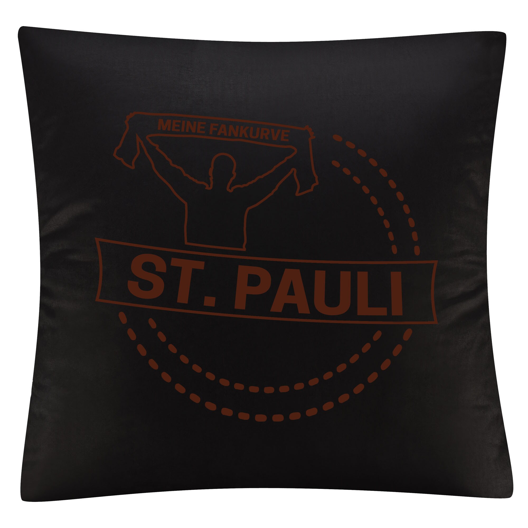 multifanshop Kissenbezug - St. Pauli - Meine Fankurve - Druck braun - Kissen - Bild 1