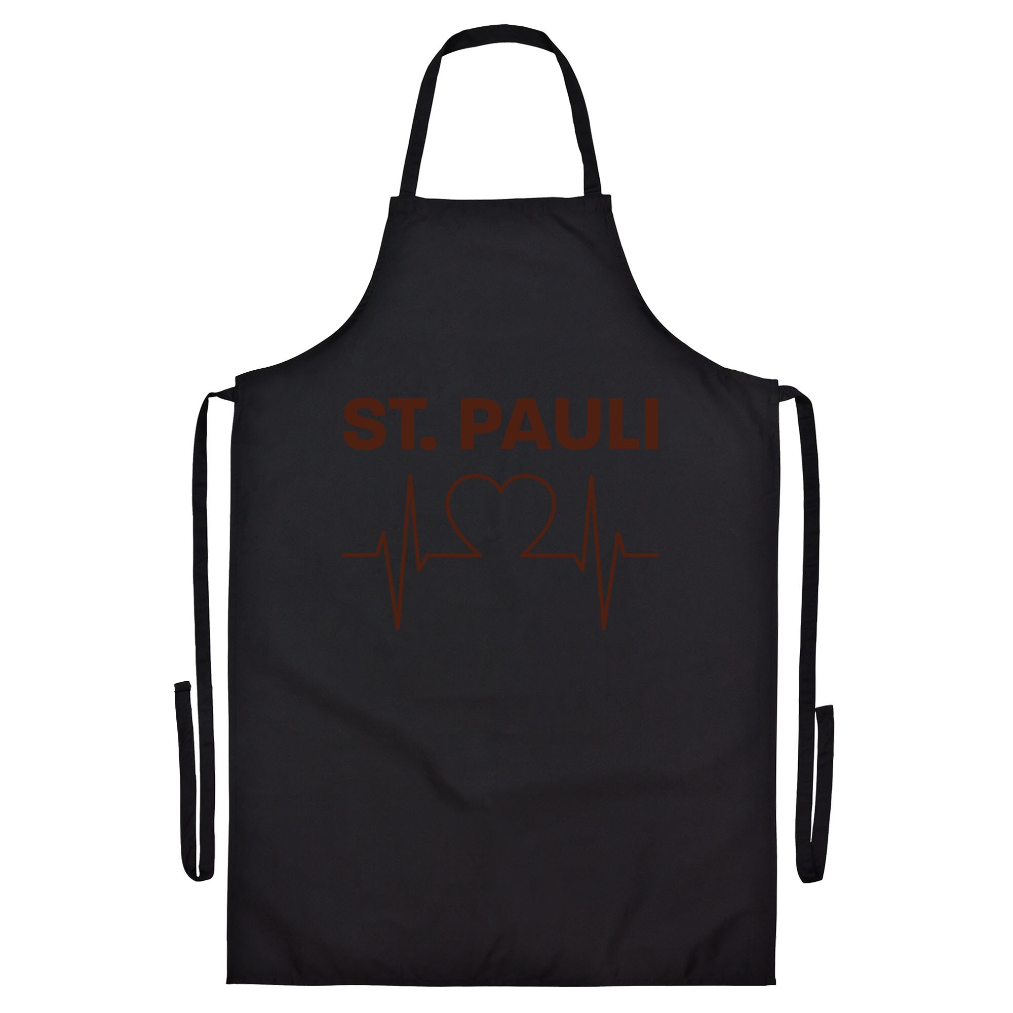multifanshop Grillsch&uuml;rze - St. Pauli - Herzschlag - Druck braun - Sch&uuml;rze - Bild 1
