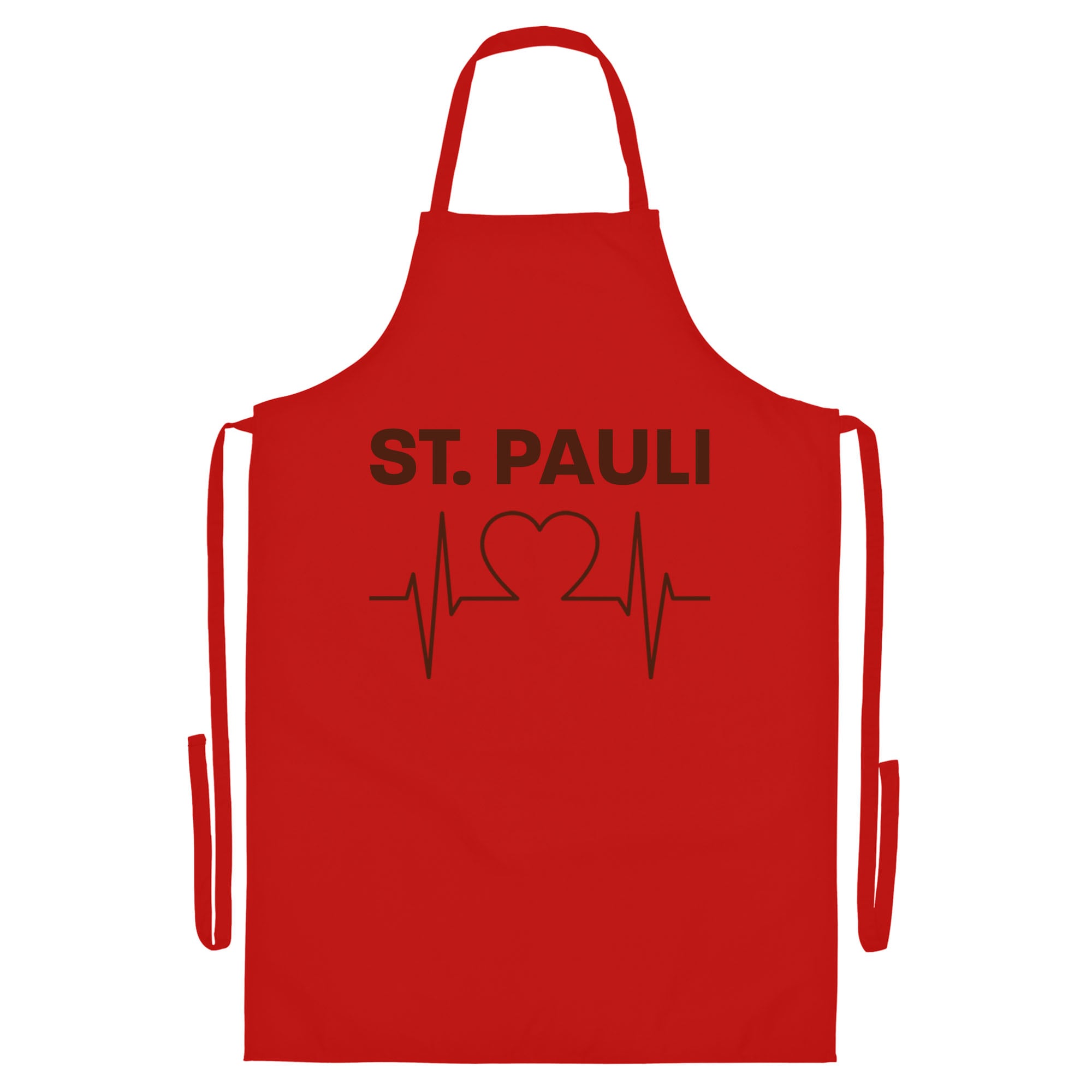 multifanshop Grillsch&uuml;rze - St. Pauli - Herzschlag - Druck braun - Sch&uuml;rze - Bild 1